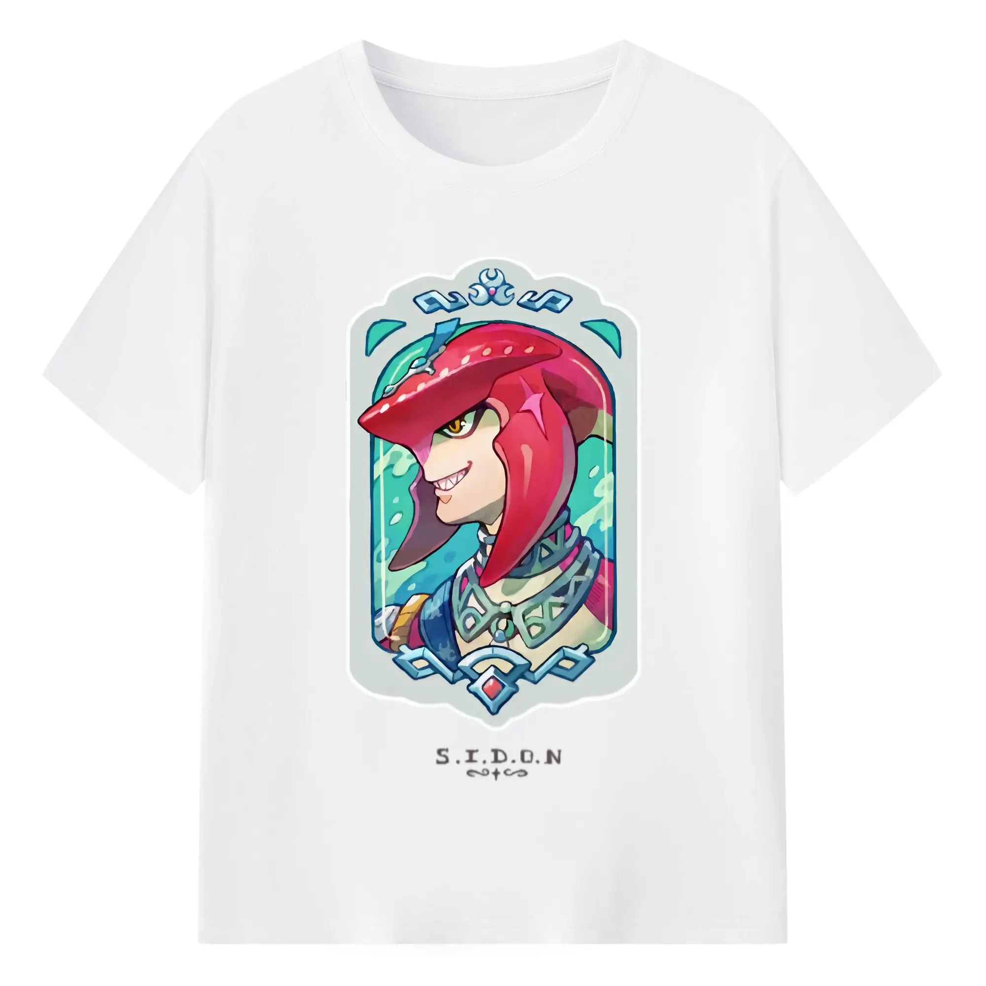 Legend of Zelda Prince Sidon icon T-Shirt - 180g Cotton T-Shirt With Front Heat Transfer Print – Soft, Lightweight, Fitted Design – Comfortable Casual Wear For Sports & Everyday Use