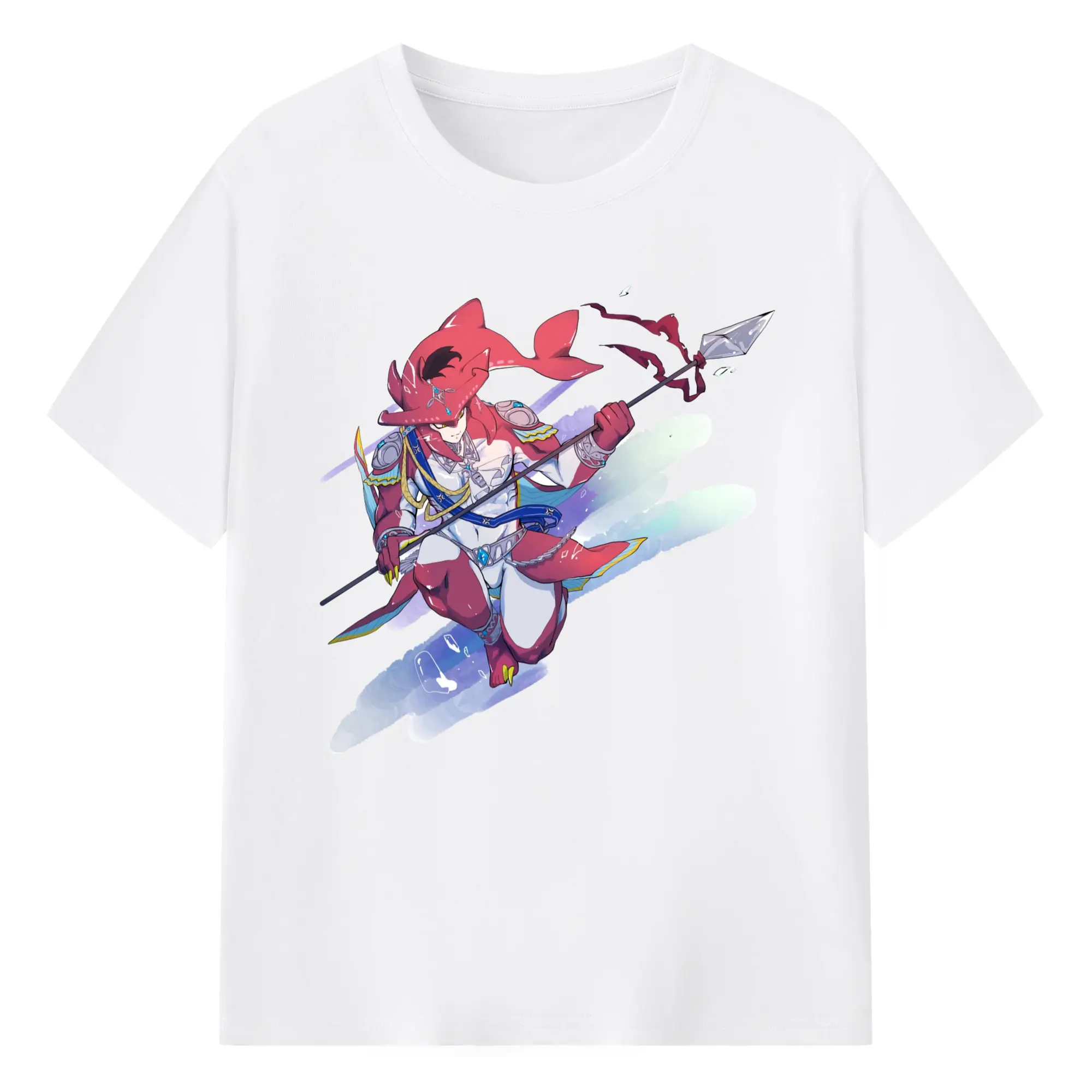 The legend of zelda Sidon graphic shirt - 180g Cotton T-Shirt With Front Heat Transfer Print – Soft, Lightweight, Fitted Design – Comfortable Casual Wear For Sports & Everyday Use