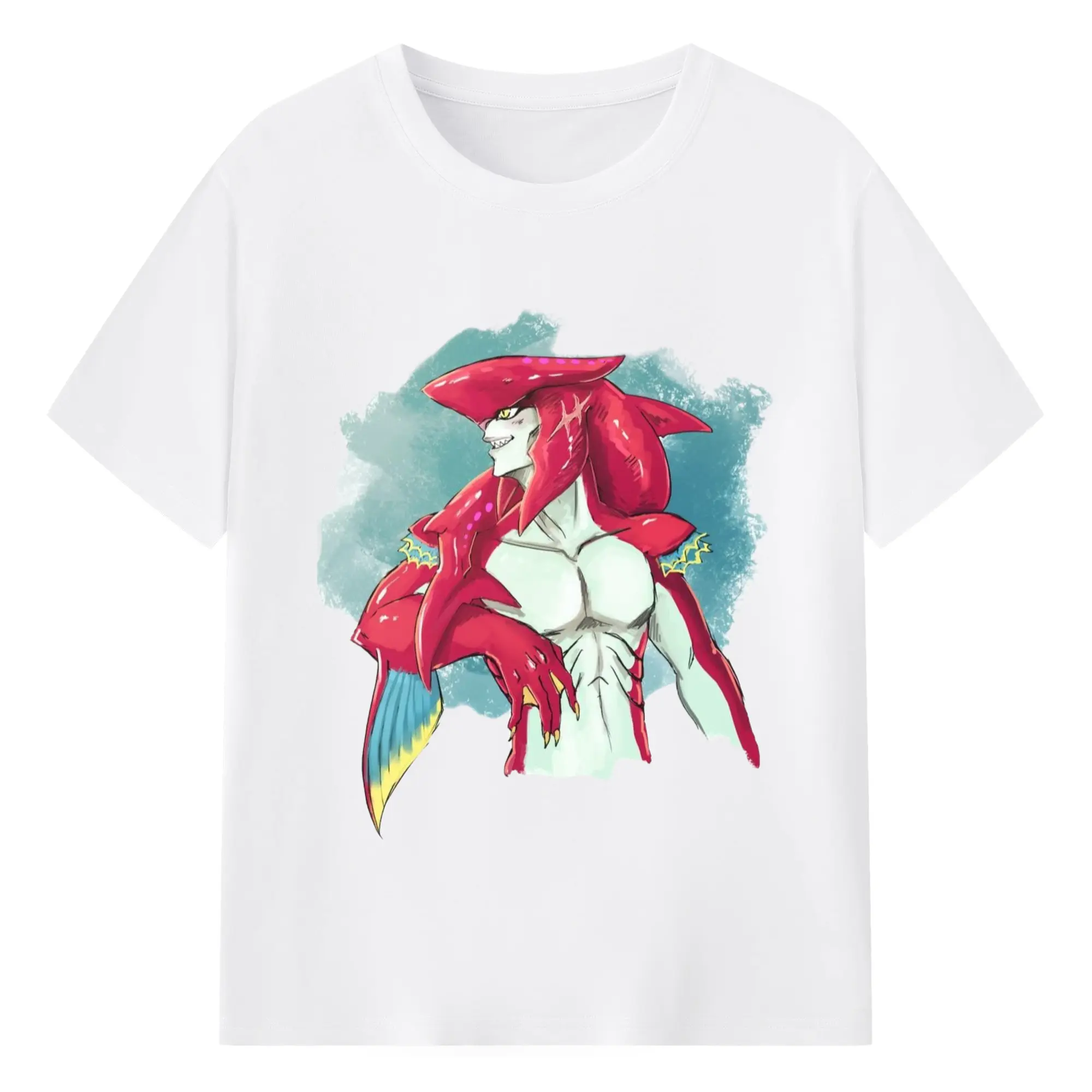 The legend of zelda Sidon t-shirt​ - 180g Cotton T-Shirt With Front Heat Transfer Print – Soft, Lightweight, Fitted Design – Comfortable Casual Wear For Sports & Everyday Use
