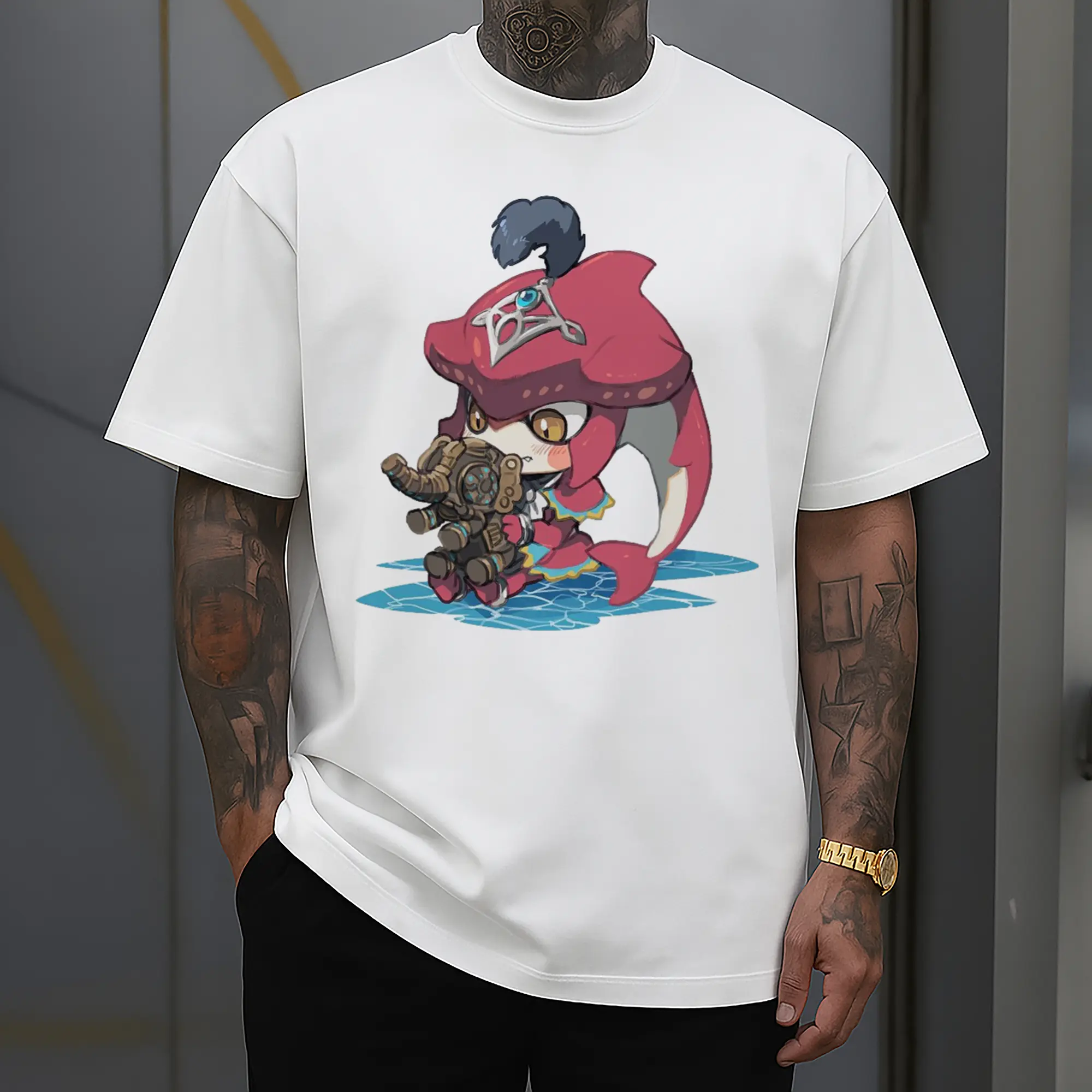 the legend of zelda Sidon cartoon graphic tee