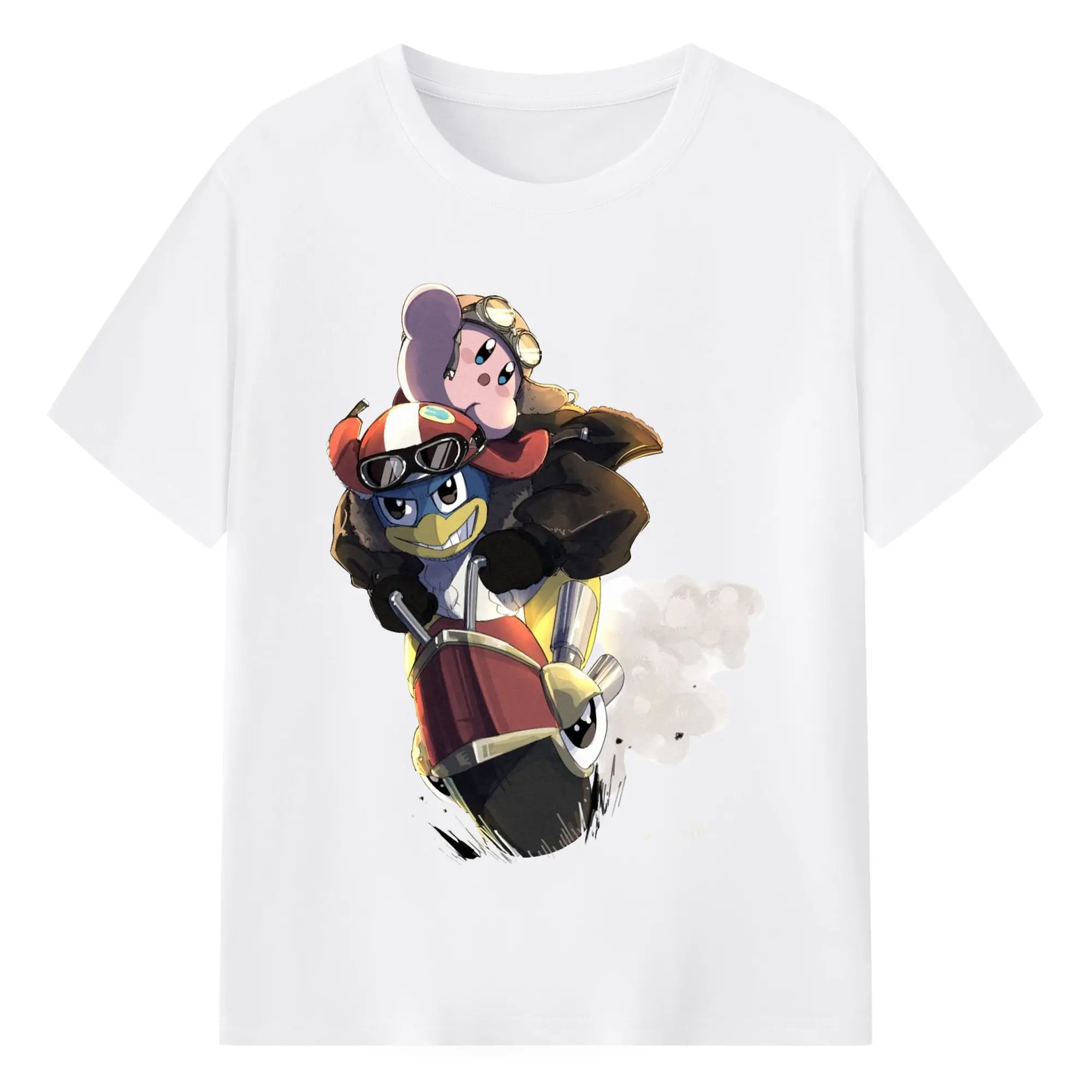 King Dedede and kirby t-shirt - 180g Cotton T-Shirt With Front Heat Transfer Print – Soft, Lightweight, Fitted Design – Comfortable Casual Wear For Sports & Everyday Use