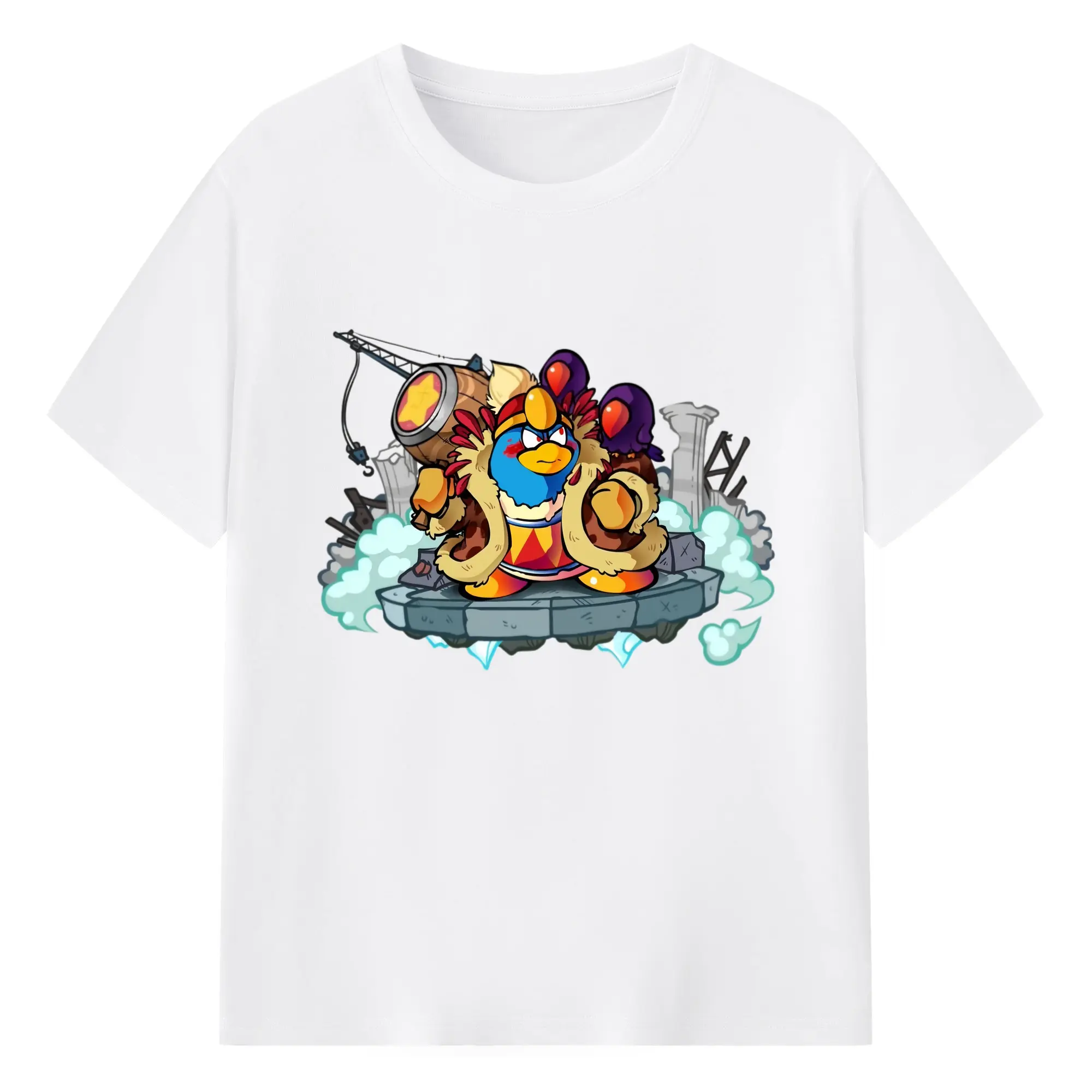 King Dedede art graphic shirt - 180g Cotton T-Shirt With Front Heat Transfer Print – Soft, Lightweight, Fitted Design – Comfortable Casual Wear For Sports & Everyday Use