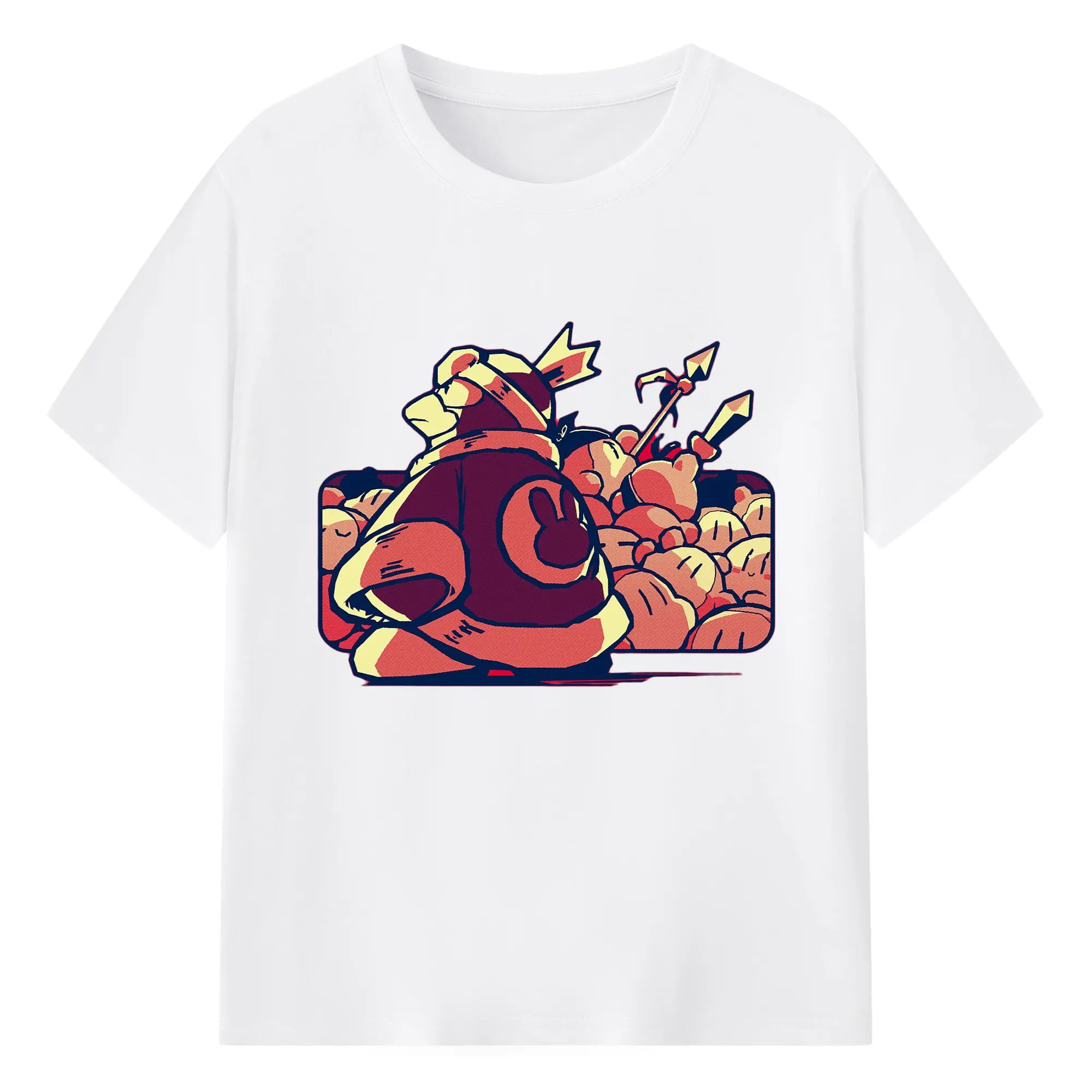 King Dedede cartoon t-shirt - 180g Cotton T-Shirt With Front Heat Transfer Print – Soft, Lightweight, Fitted Design – Comfortable Casual Wear For Sports & Everyday Use
