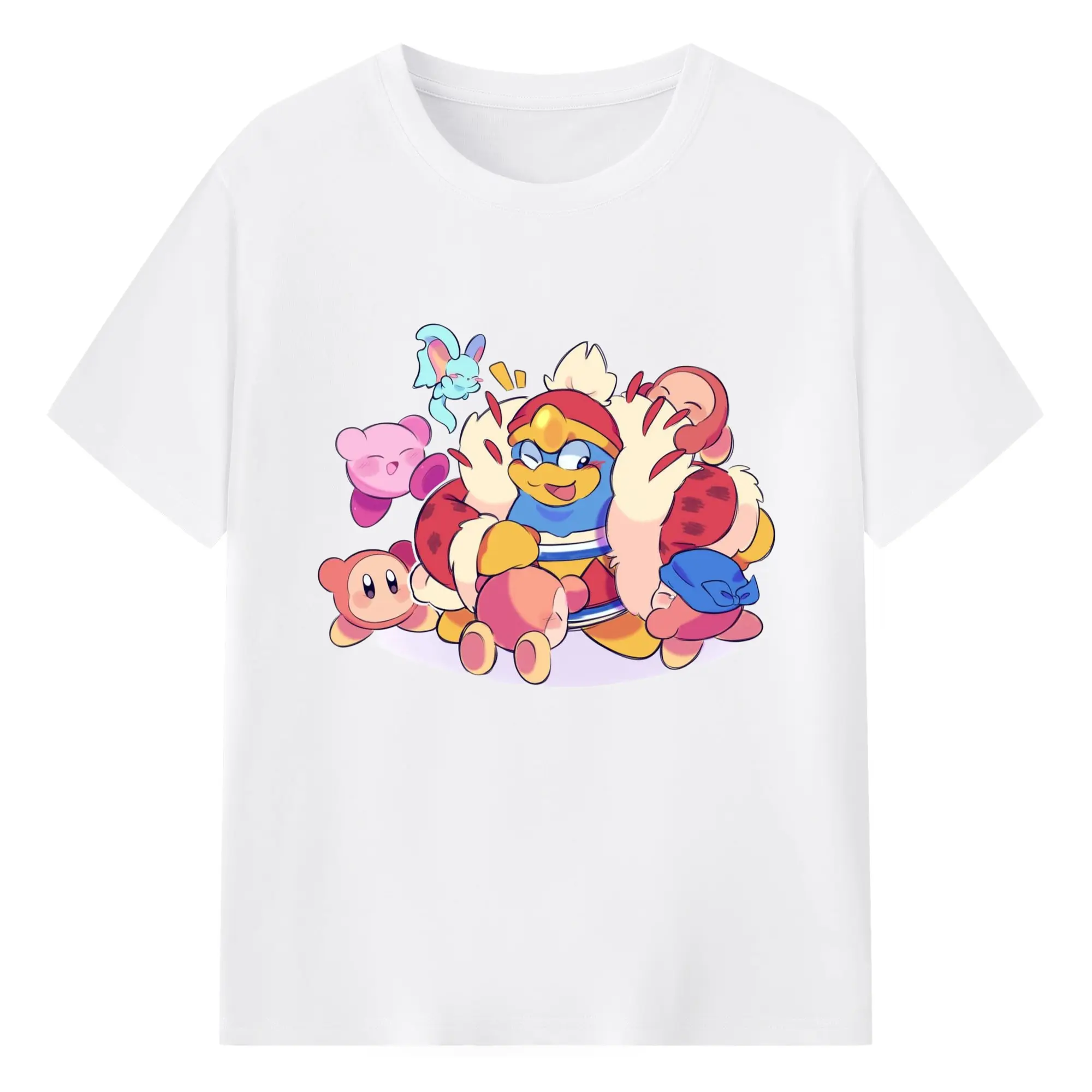Youth King Dedede Kirby Classic T-Shirt - 180g Cotton T-Shirt With Front Heat Transfer Print – Soft, Lightweight, Fitted Design – Comfortable Casual Wear For Sports & Everyday Use