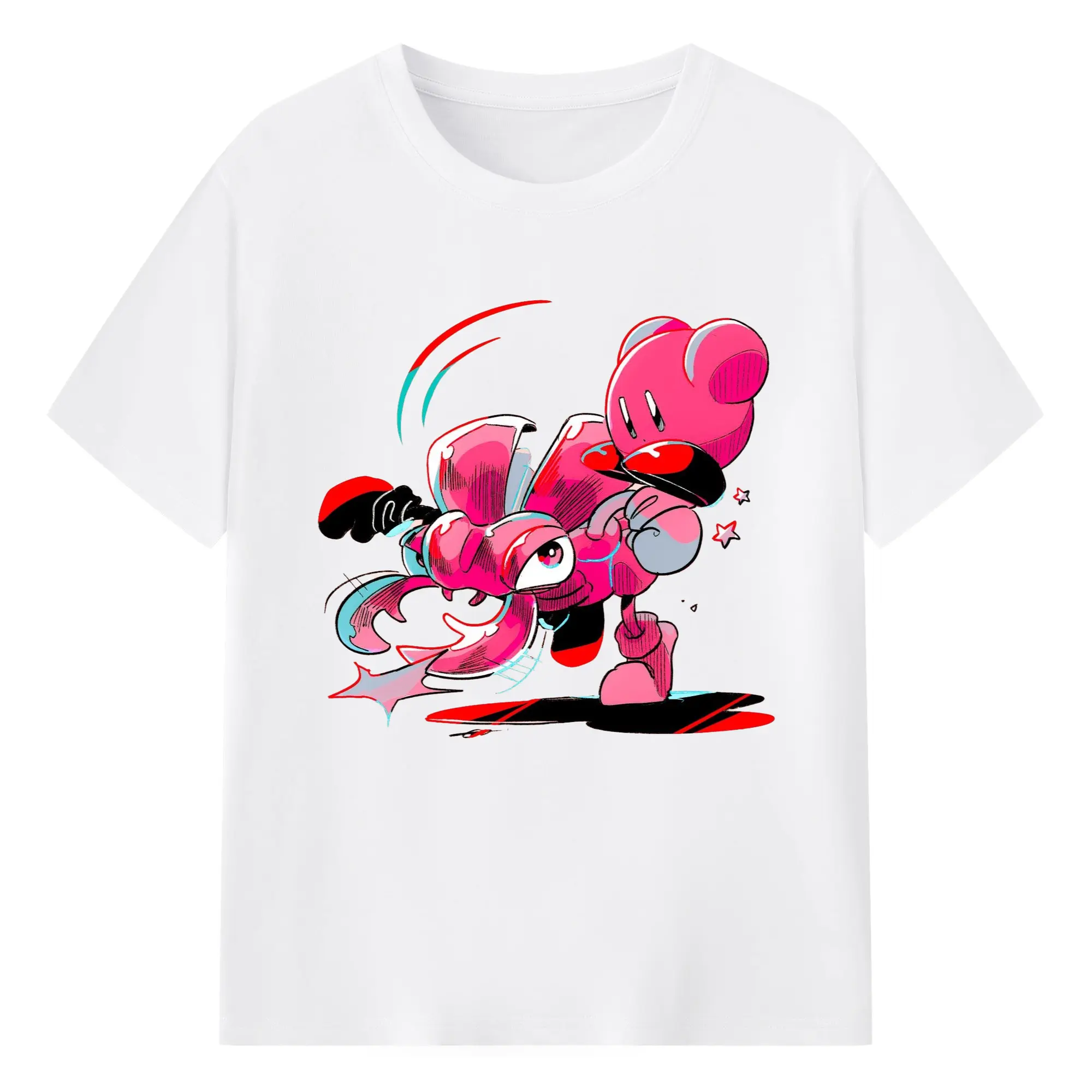 Nintendo kirby graphic tee - 180g Cotton T-Shirt With Front Heat Transfer Print – Soft, Lightweight, Fitted Design – Comfortable Casual Wear For Sports & Everyday Use