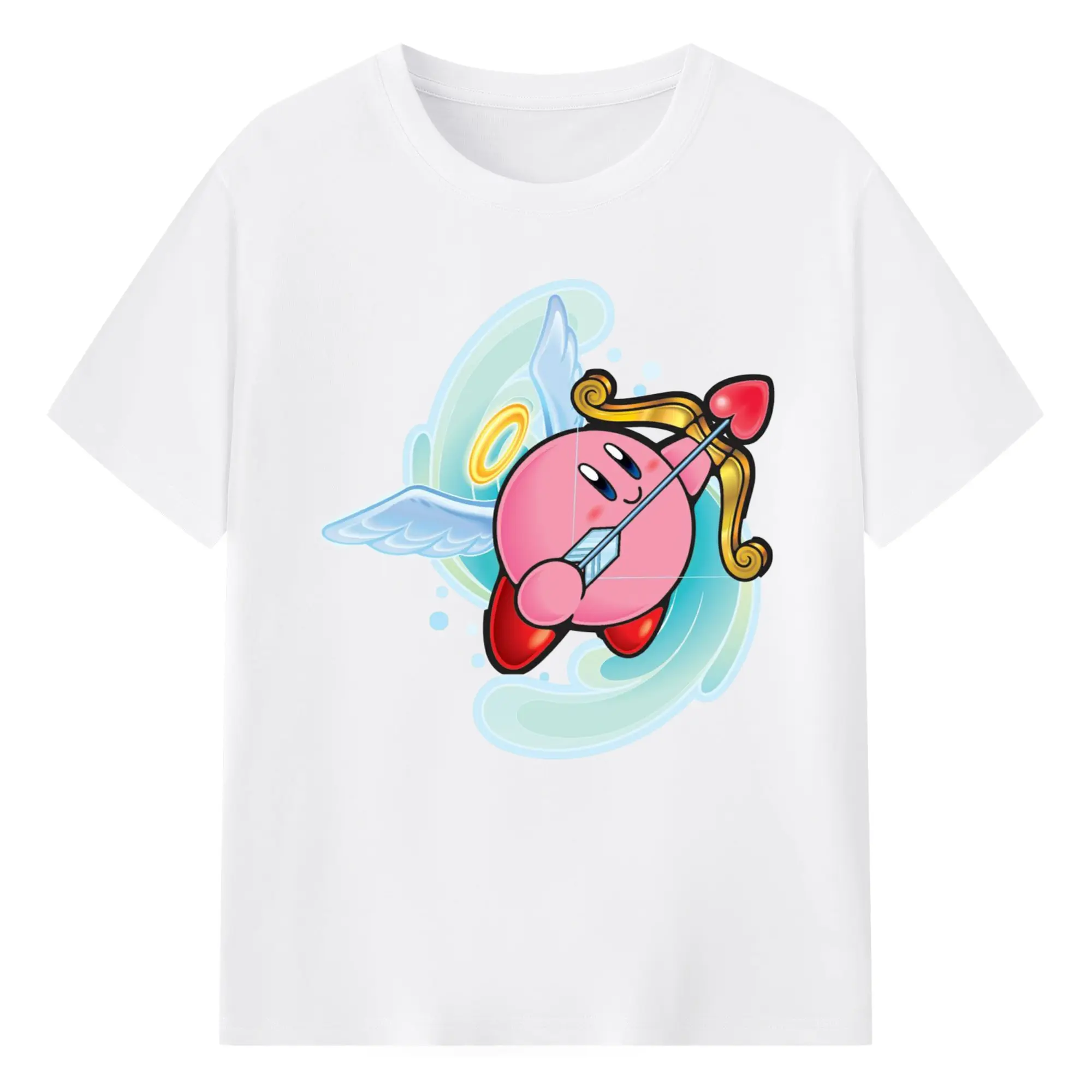 Nintendo kirby icon t shirt​ - 180g Cotton T-Shirt With Front Heat Transfer Print – Soft, Lightweight, Fitted Design – Comfortable Casual Wear For Sports & Everyday Use
