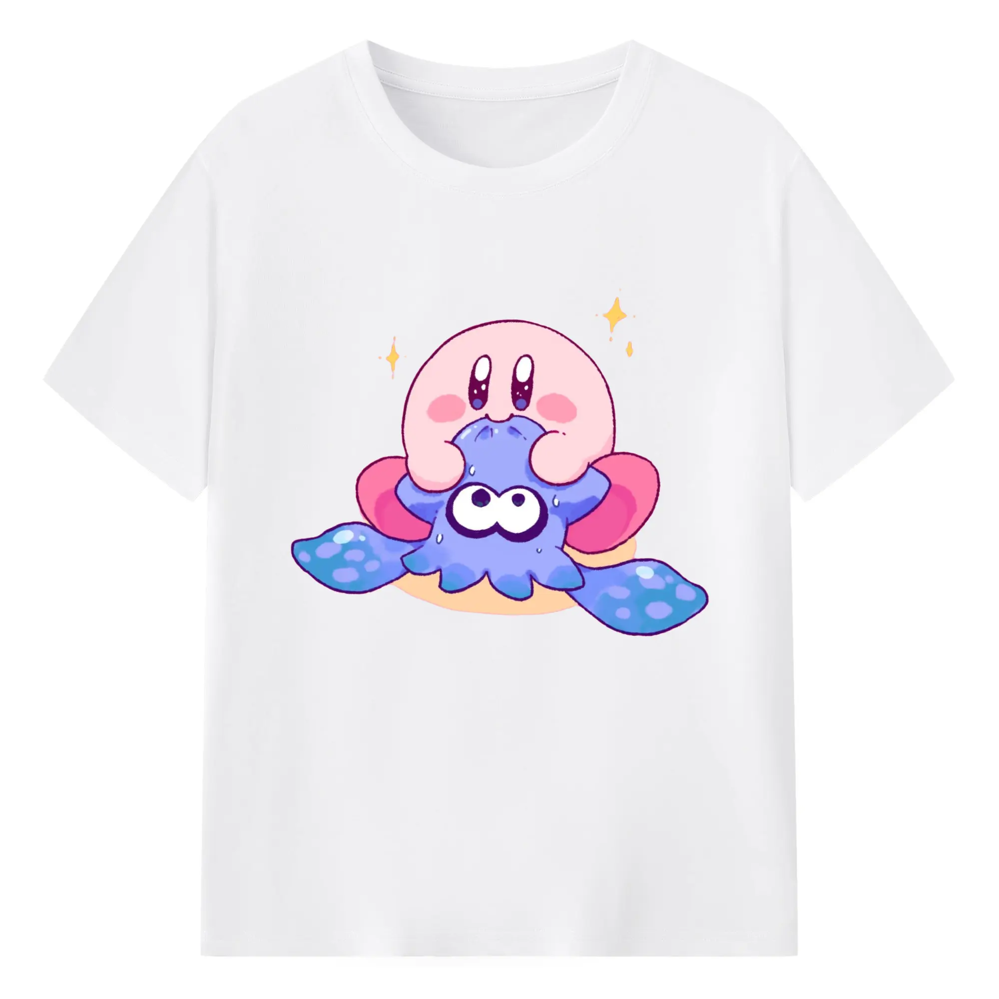 Nintendo kirby tee - 180g Cotton T-Shirt With Front Heat Transfer Print – Soft, Lightweight, Fitted Design – Comfortable Casual Wear For Sports & Everyday Use