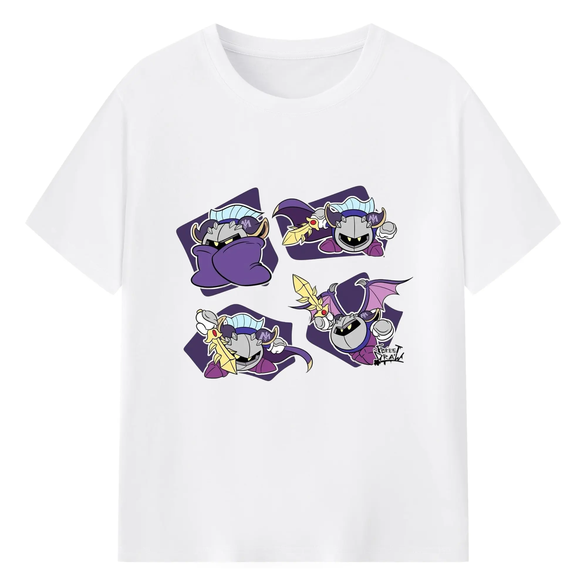 Meta Knight collage shirt - 180g Cotton T-Shirt With Front Heat Transfer Print – Soft, Lightweight, Fitted Design – Comfortable Casual Wear For Sports & Everyday Use