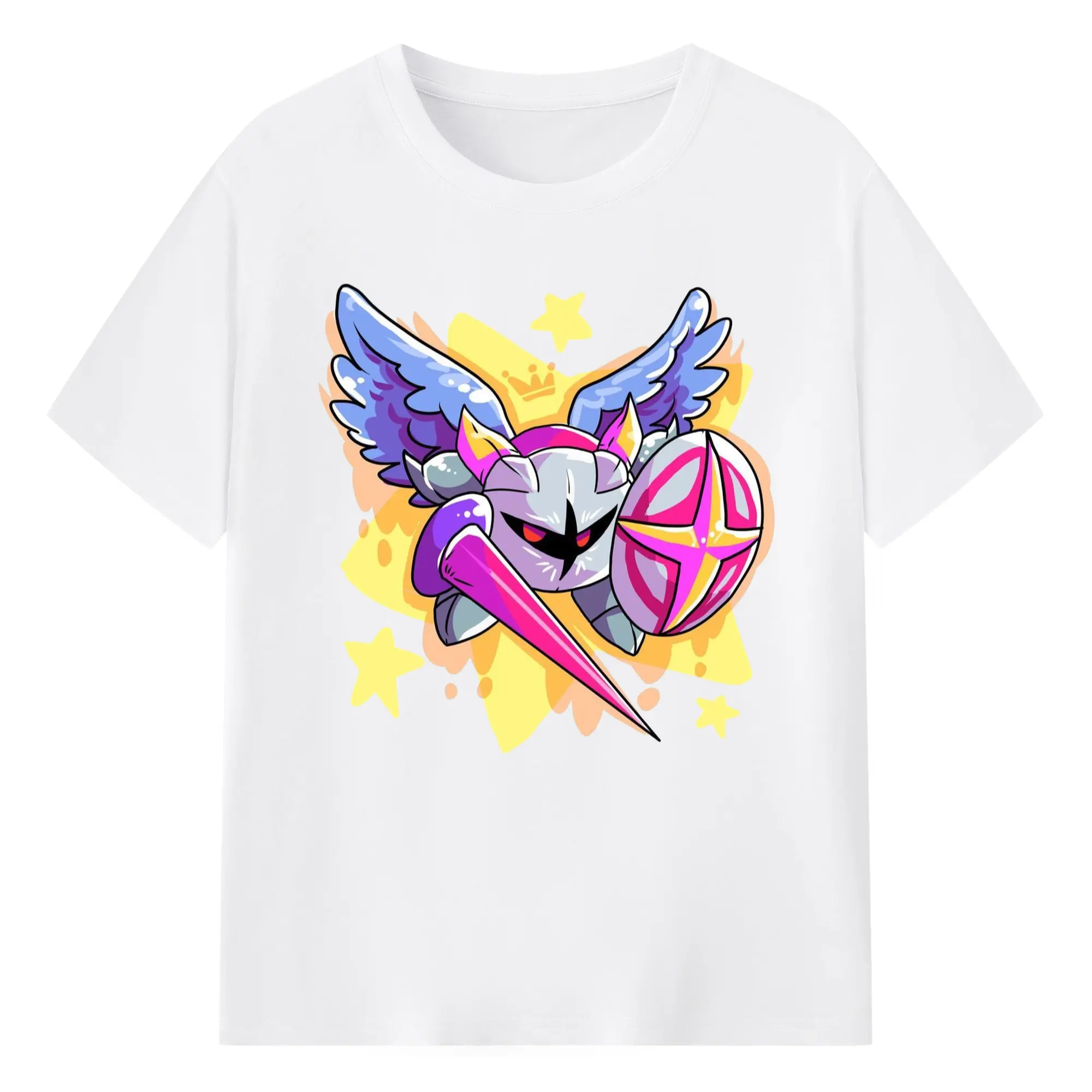 Meta Knight graphic t shirt - 180g Cotton T-Shirt With Front Heat Transfer Print – Soft, Lightweight, Fitted Design – Comfortable Casual Wear For Sports & Everyday Use