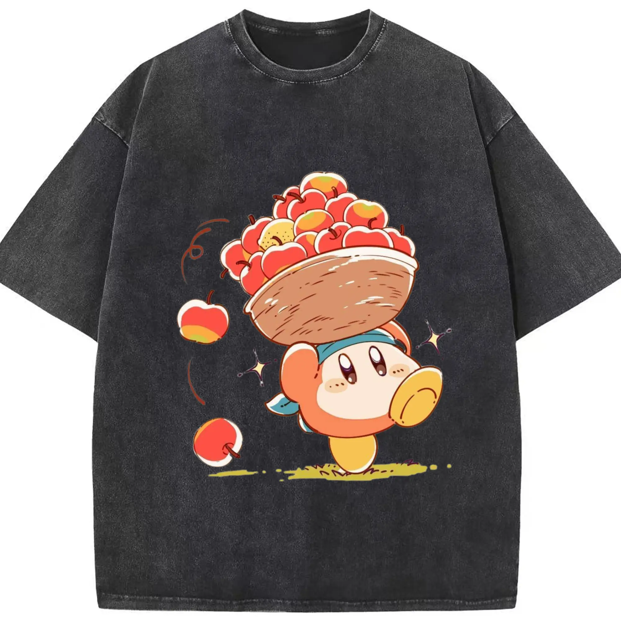 Men's Waddle Dee graphic tee - Washed Vintage Look 230g Cotton Oversized T-Shirt With Front Heat Transfer Print – Soft, Lightweight, Stylish Fit – Comfortable Casual Wear For Sports & Everyday Use