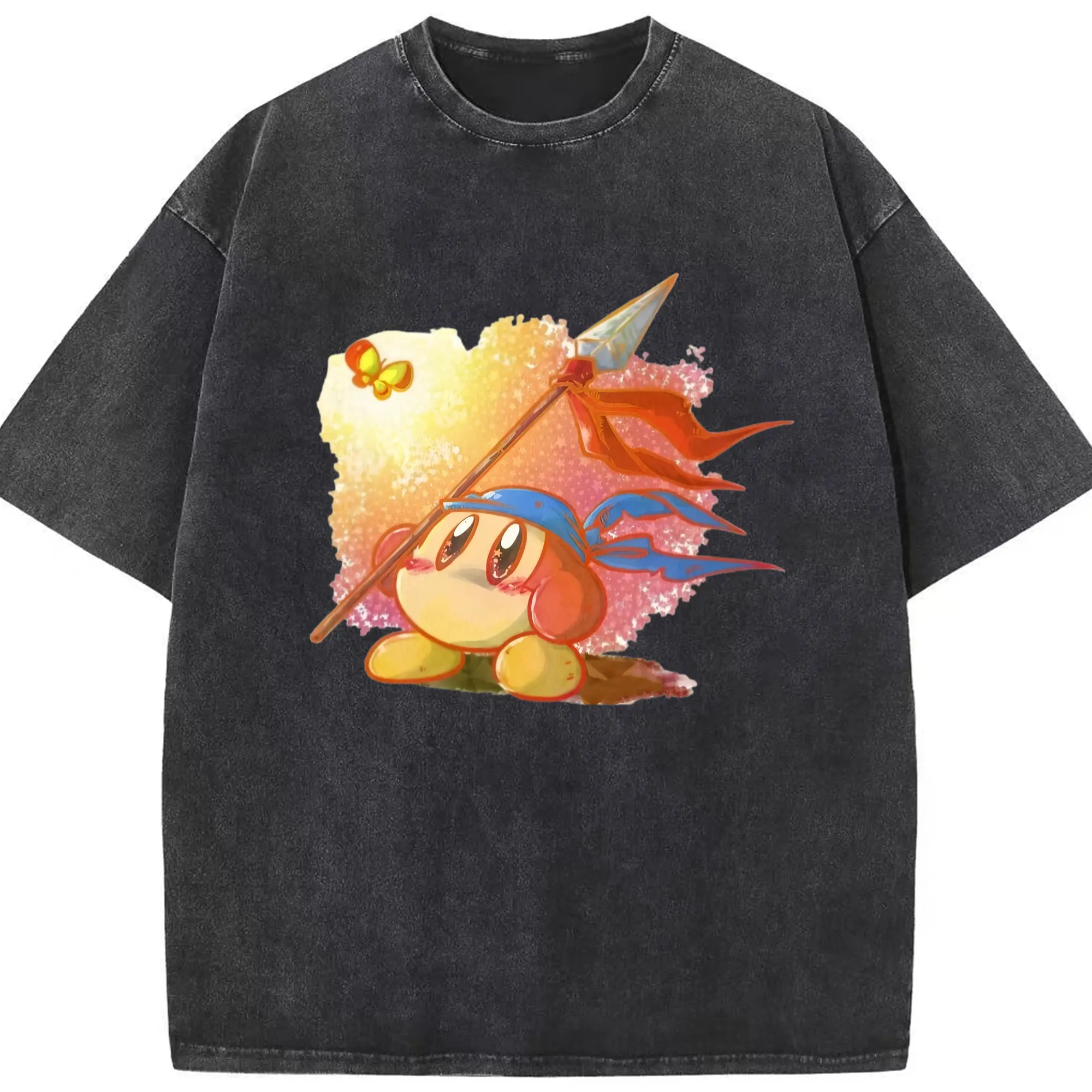 Men&#039;s Waddle Dee graphic t-shirt - Washed Vintage Look 230g Cotton Oversized T-Shirt With Front Heat Transfer Print – Soft, Lightweight, Stylish Fit – Comfortable Casual Wear For Sports & Everyday Use