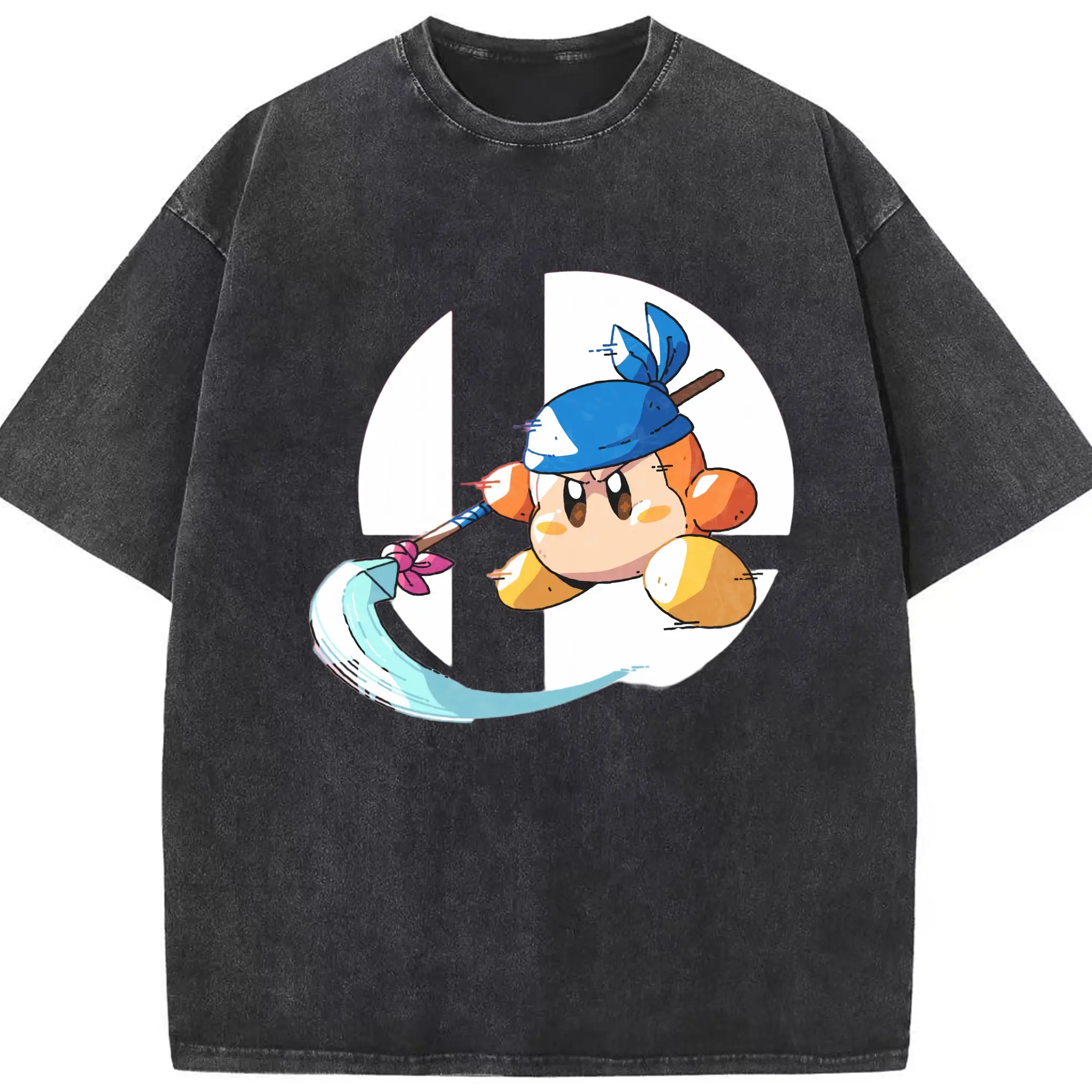 Men&#039;s Waddle Dee tee - Washed Vintage Look 230g Cotton Oversized T-Shirt With Front Heat Transfer Print – Soft, Lightweight, Stylish Fit – Comfortable Casual Wear For Sports & Everyday Use