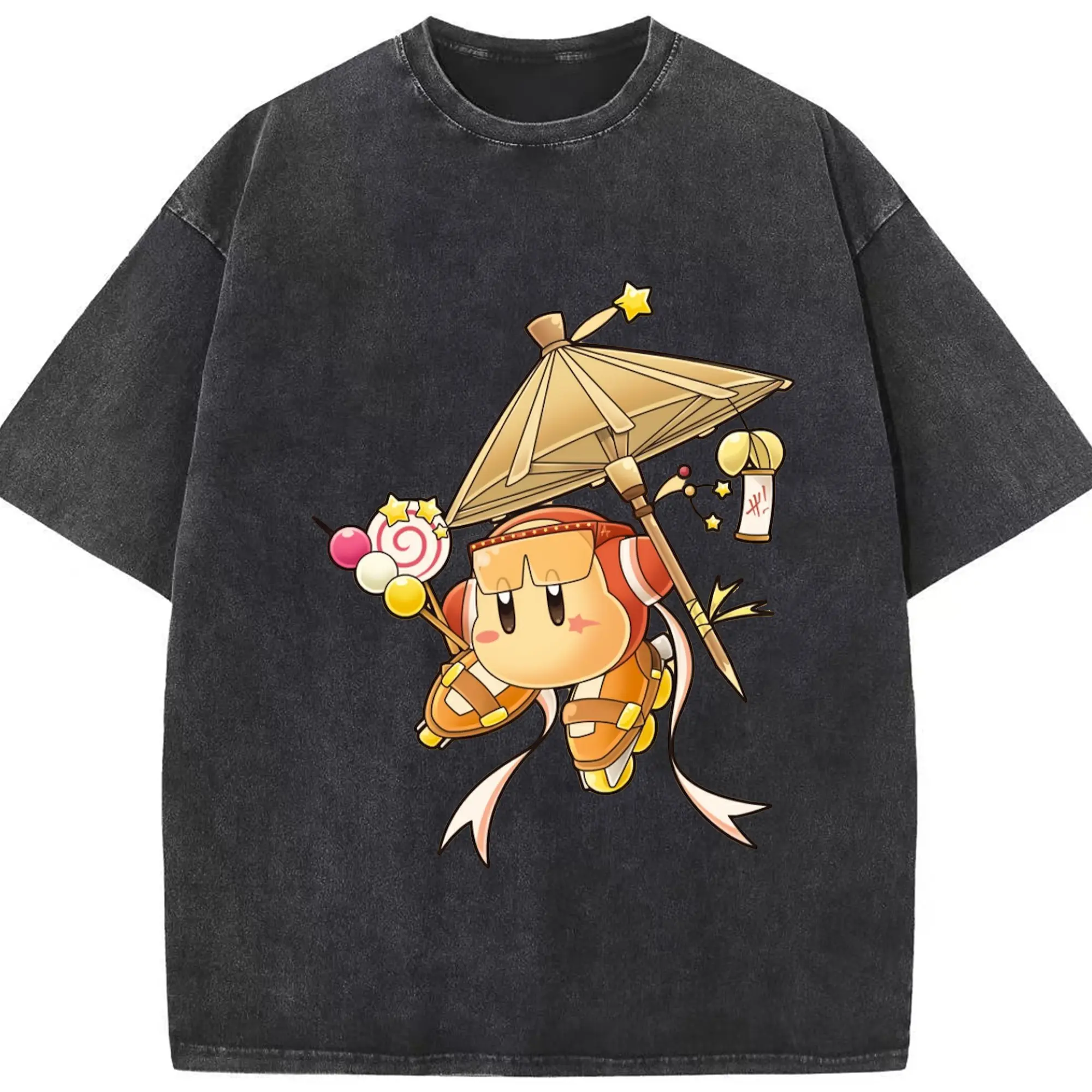 Men's Waddle Dee t-shirt - Washed Vintage Look 230g Cotton Oversized T-Shirt With Front Heat Transfer Print – Soft, Lightweight, Stylish Fit – Comfortable Casual Wear For Sports & Everyday Use