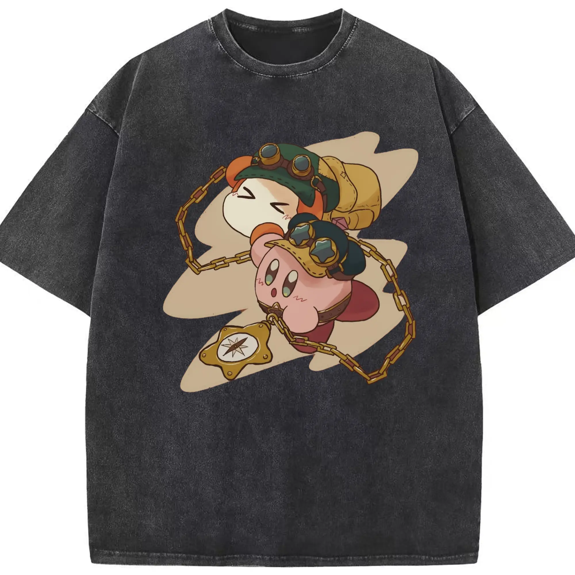 Vintage Waddle Dee shirt - Washed Vintage Look 230g Cotton Oversized T-Shirt With Front Heat Transfer Print – Soft, Lightweight, Stylish Fit – Comfortable Casual Wear For Sports & Everyday Use