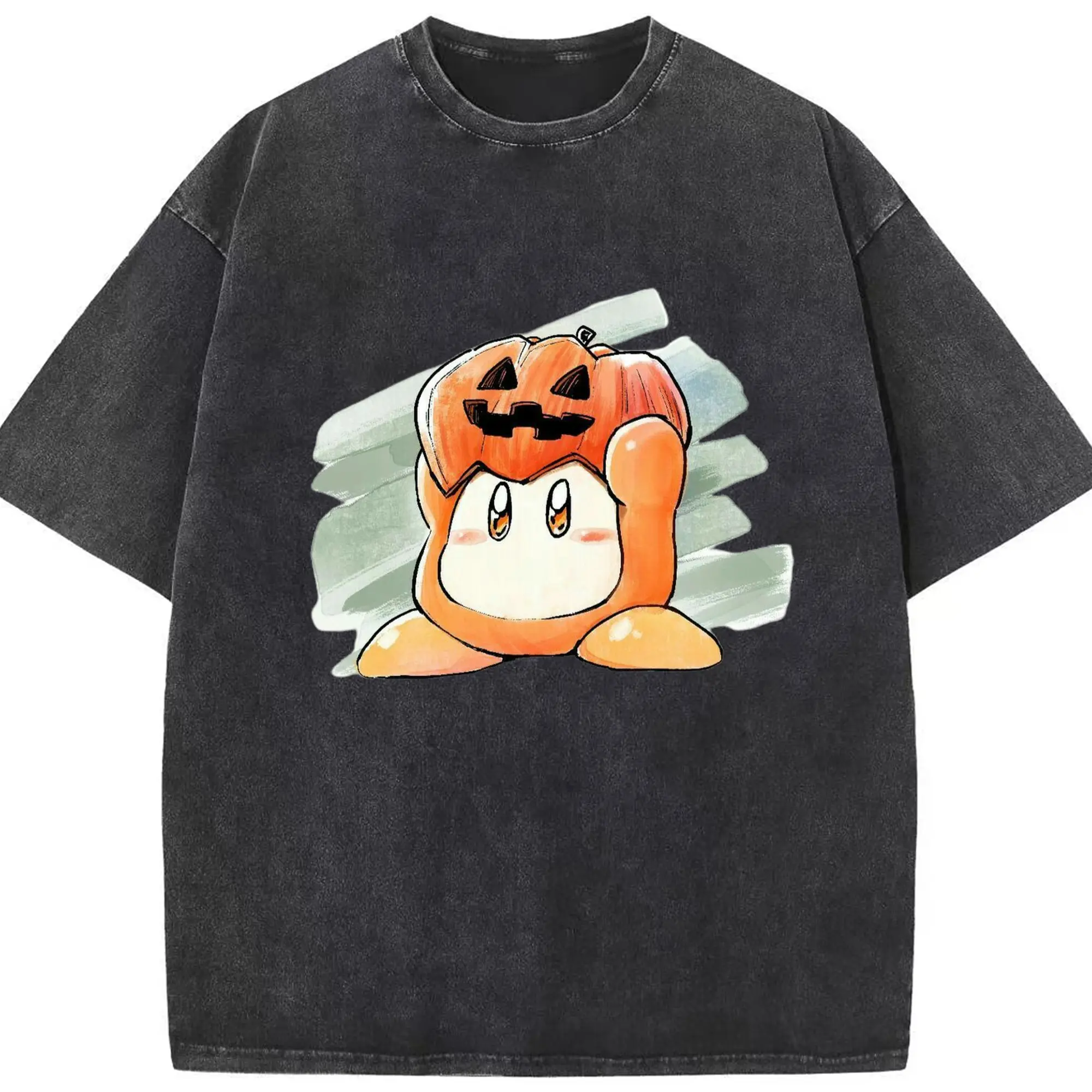 Waddle Dee graphic tee - Washed Vintage Look 230g Cotton Oversized T-Shirt With Front Heat Transfer Print – Soft, Lightweight, Stylish Fit – Comfortable Casual Wear For Sports & Everyday Use