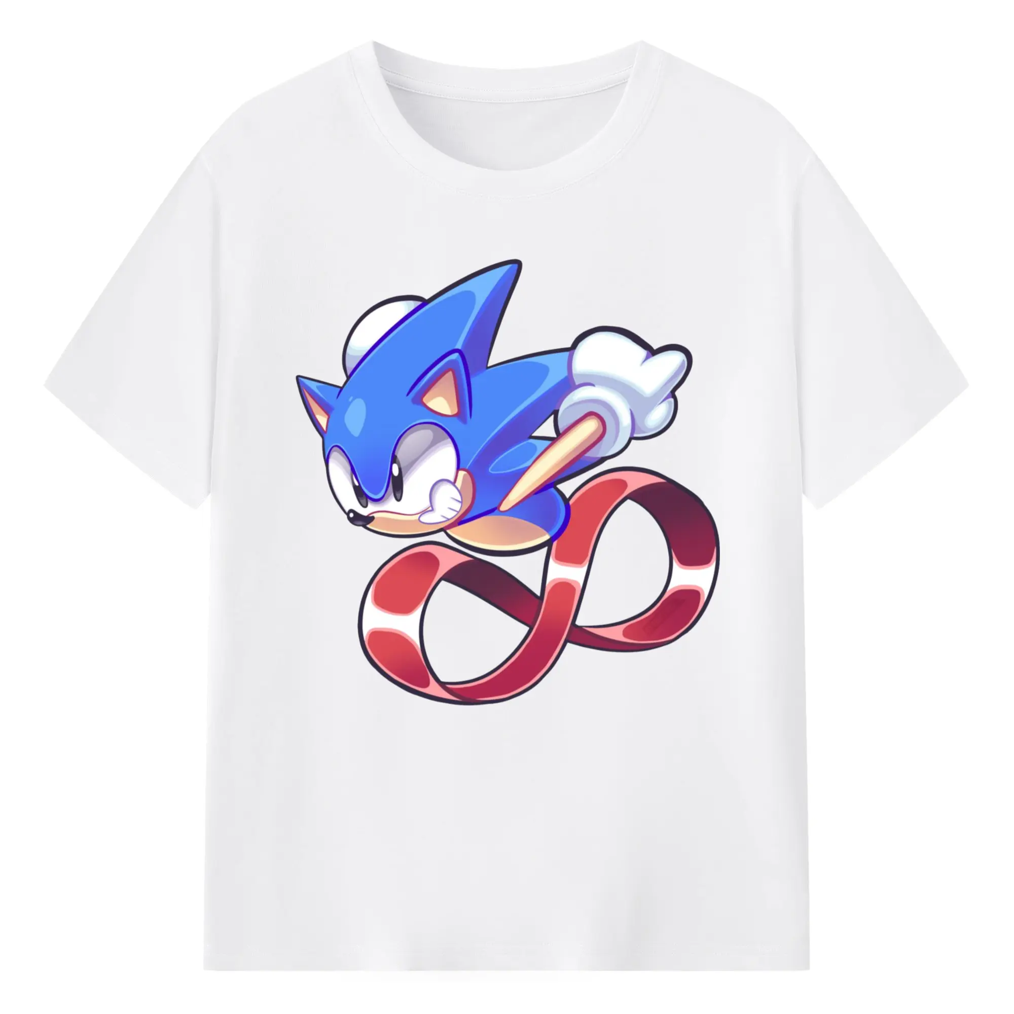 Retro Super Sonic t-shirt - 180g Cotton T-Shirt With Front Heat Transfer Print – Soft, Lightweight, Fitted Design – Comfortable Casual Wear For Sports & Everyday Use