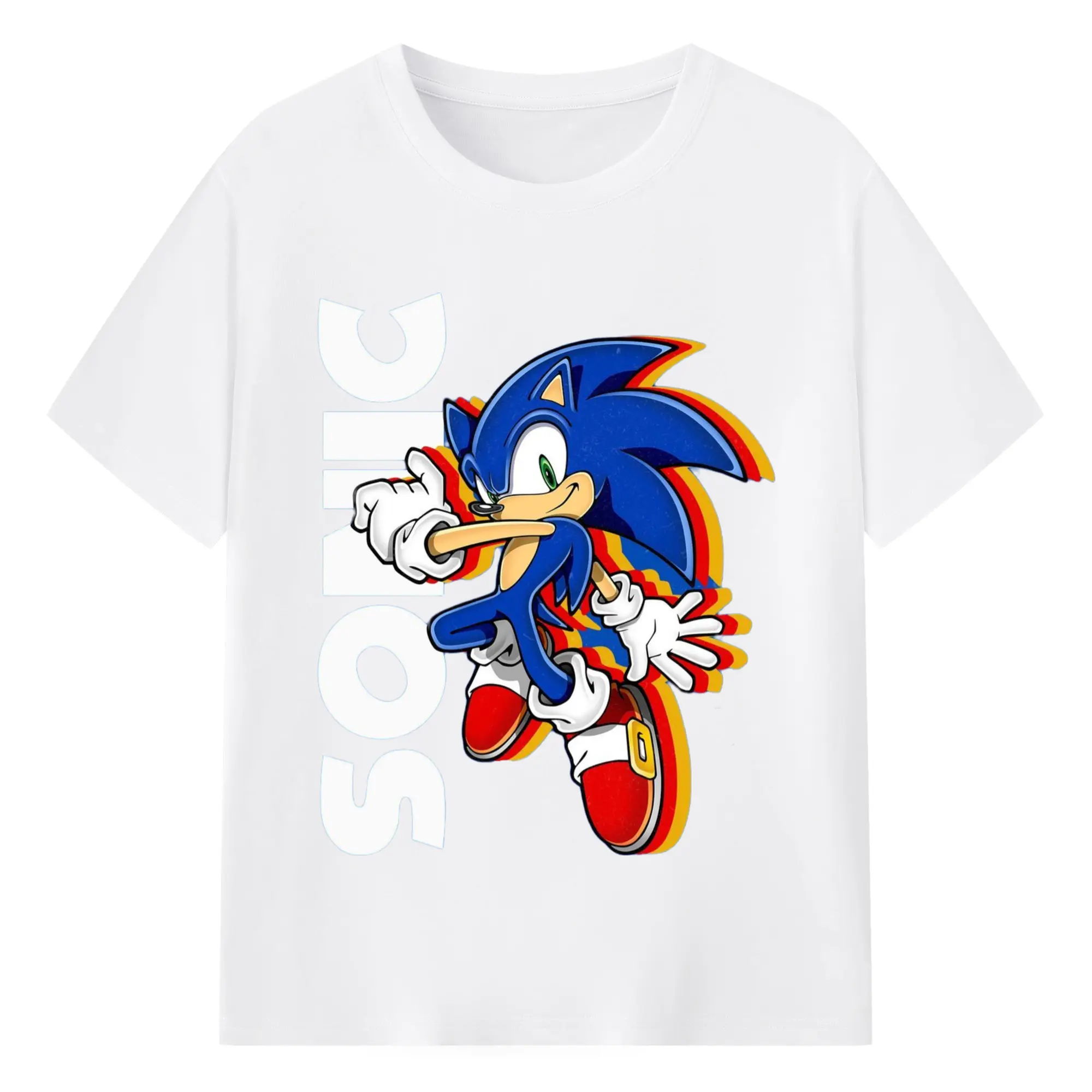 Super Sonic classic shirt - 180g Cotton T-Shirt With Front Heat Transfer Print – Soft, Lightweight, Fitted Design – Comfortable Casual Wear For Sports & Everyday Use
