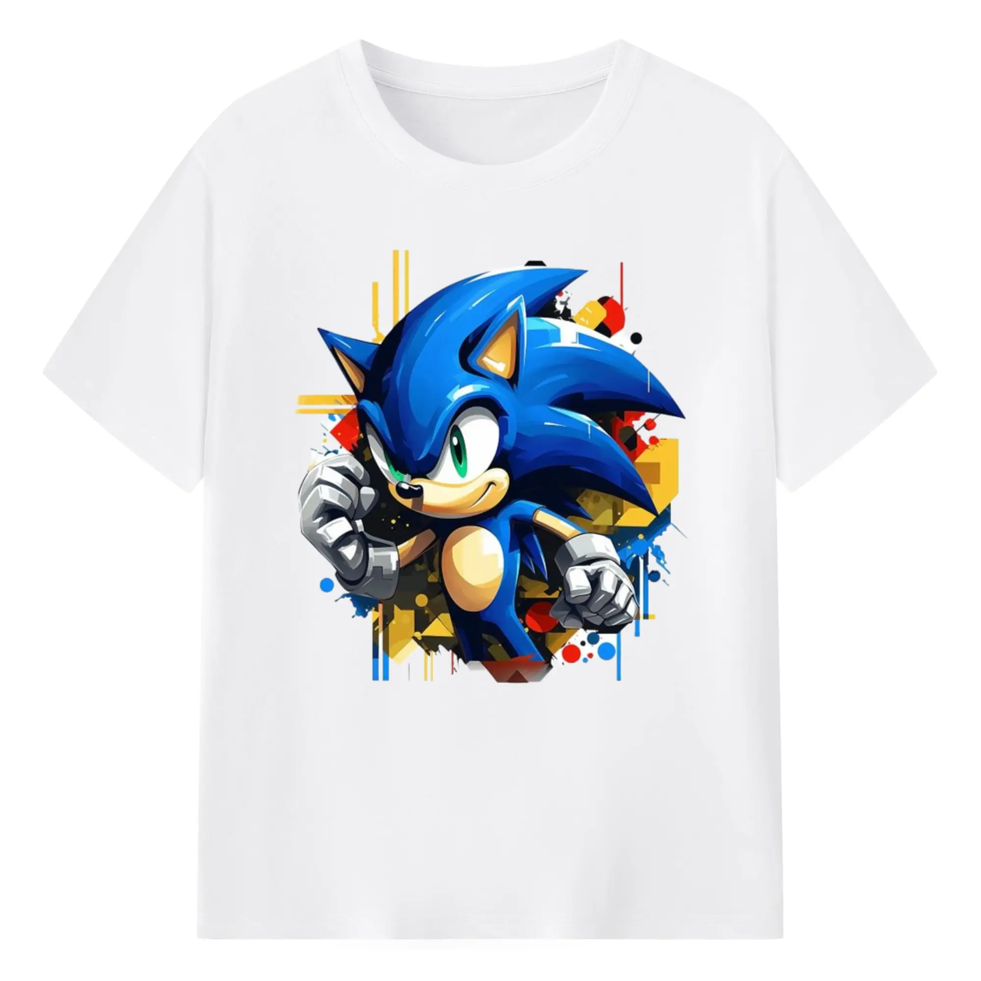 Super Sonic classic tee - 180g Cotton T-Shirt With Front Heat Transfer Print – Soft, Lightweight, Fitted Design – Comfortable Casual Wear For Sports & Everyday Use