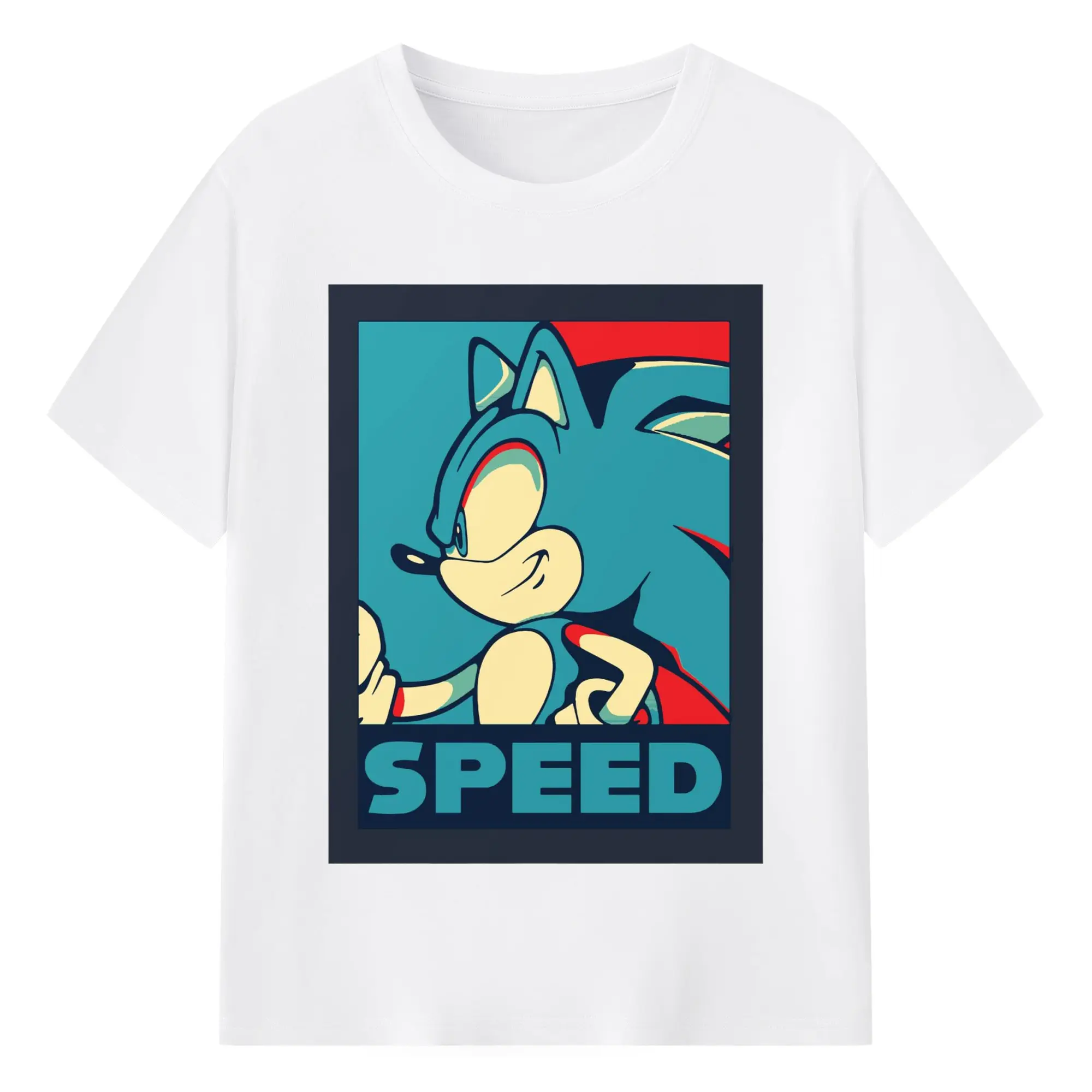 Super Sonic classic t-shirt - 180g Cotton T-Shirt With Front Heat Transfer Print – Soft, Lightweight, Fitted Design – Comfortable Casual Wear For Sports & Everyday Use