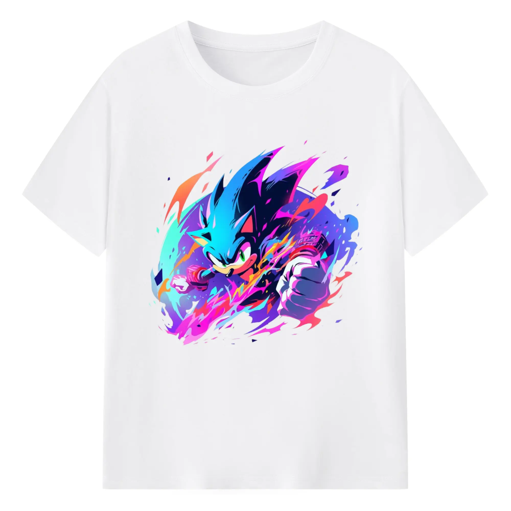 Super Sonic printed tee - 180g Cotton T-Shirt With Front Heat Transfer Print – Soft, Lightweight, Fitted Design – Comfortable Casual Wear For Sports & Everyday Use