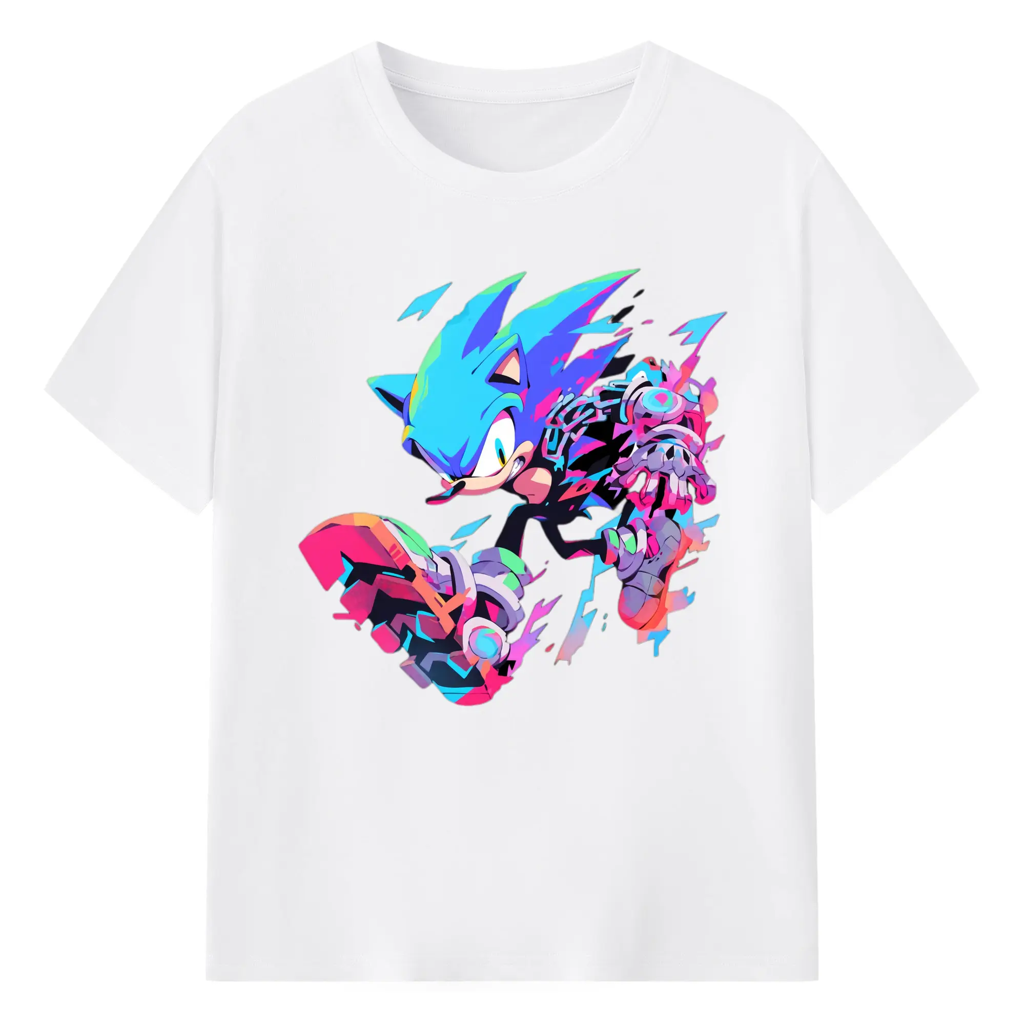 Super Sonic printed t-shirt - 180g Cotton T-Shirt With Front Heat Transfer Print – Soft, Lightweight, Fitted Design – Comfortable Casual Wear For Sports & Everyday Use