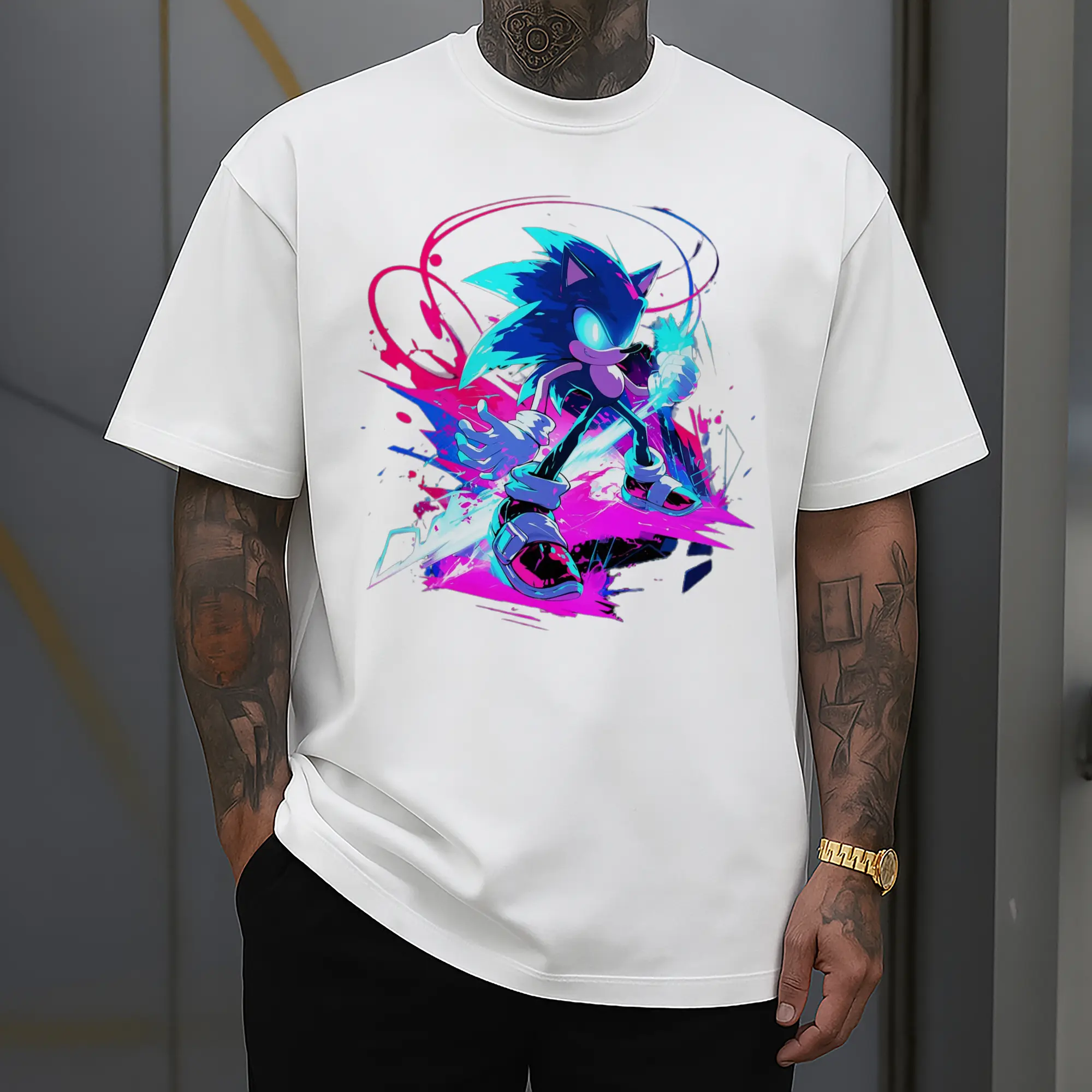 cool Sonic graphic t-shirt