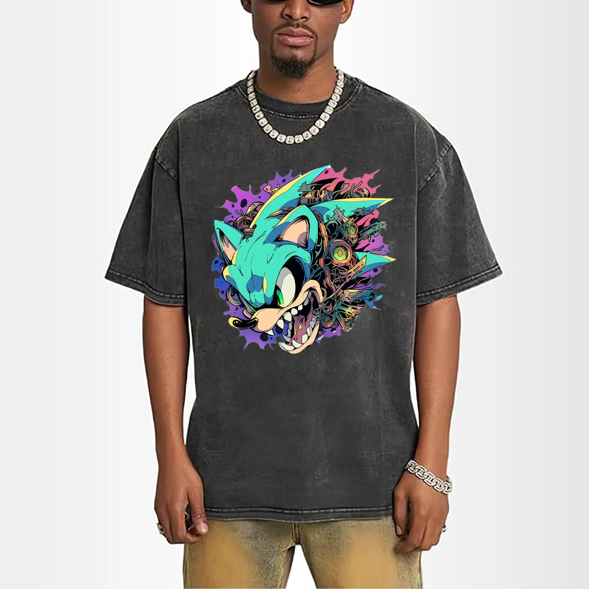 Sonic Collage Cyberpunk Graphic Tee