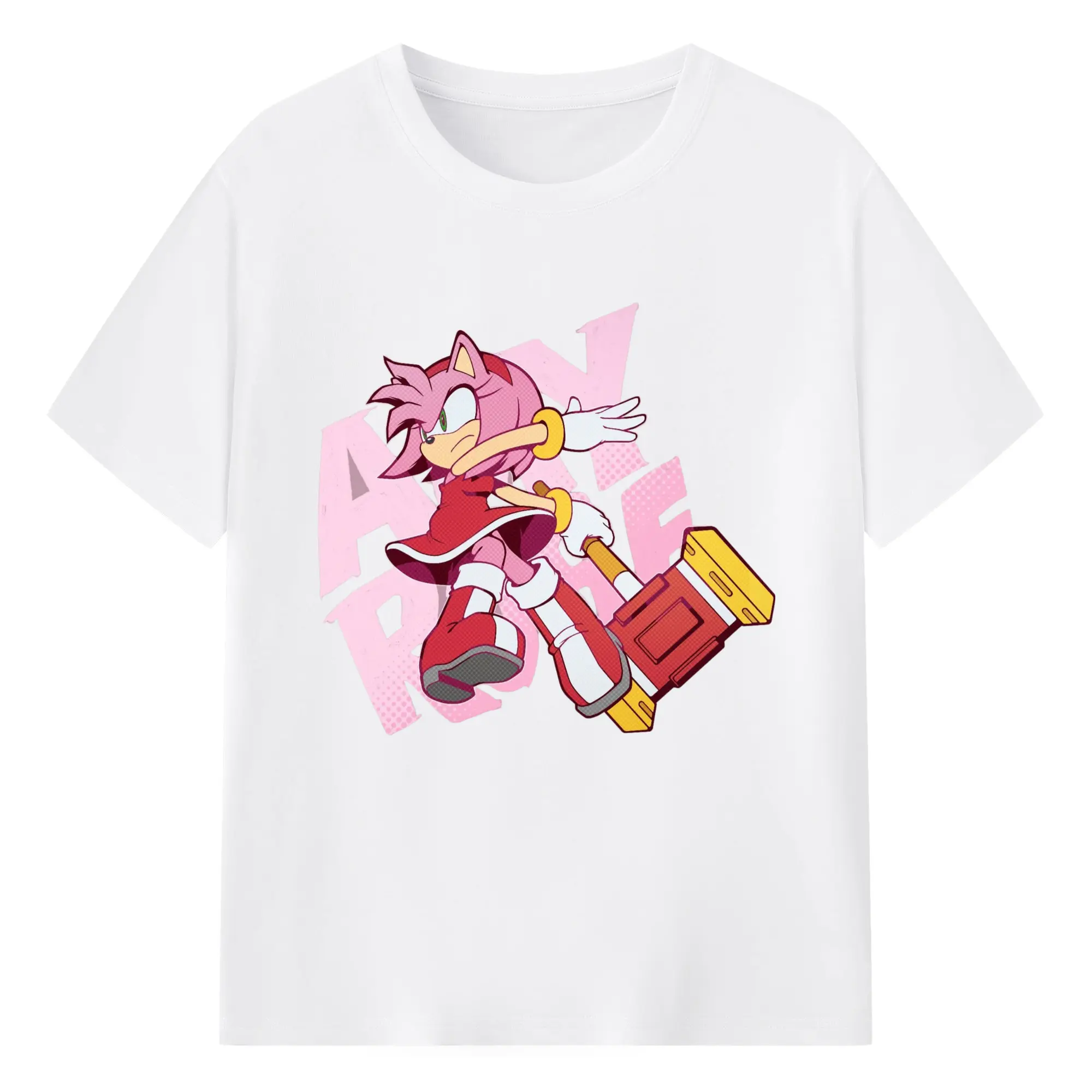 Men's Amy Rose art shirt - 180g Cotton T-Shirt With Front Heat Transfer Print – Soft, Lightweight, Fitted Design – Comfortable Casual Wear For Sports & Everyday Use