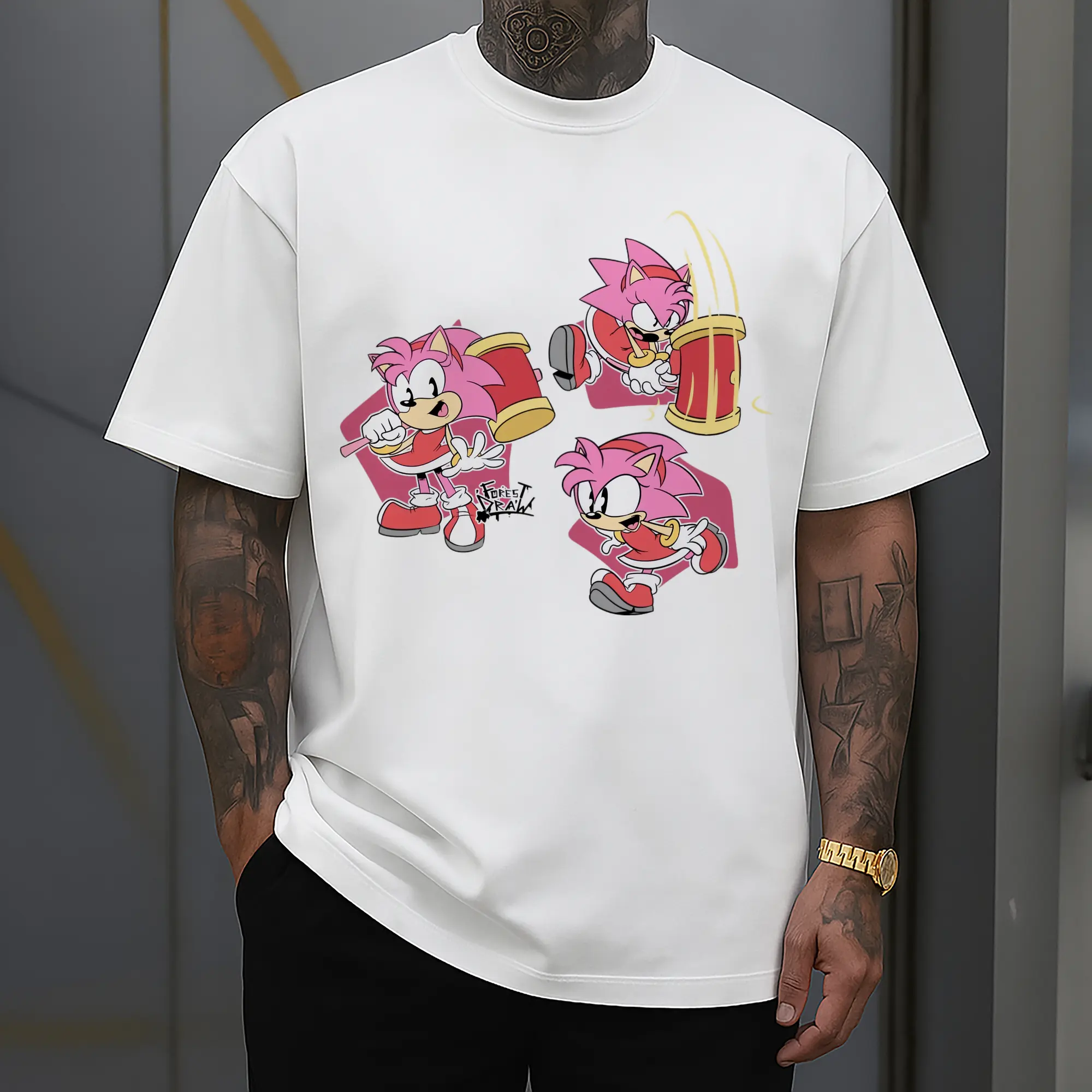 men&#039;s Amy Rose collage shirt