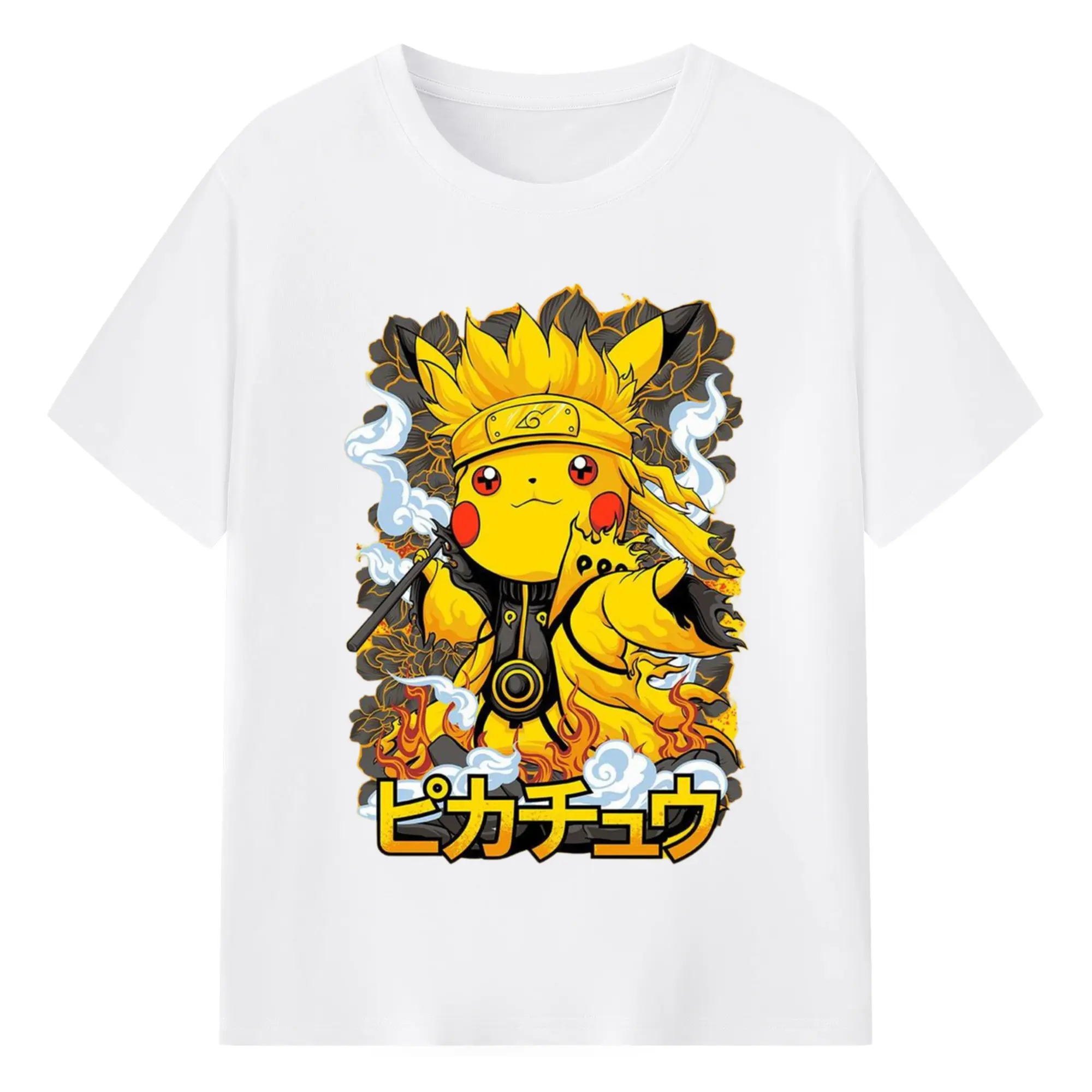 Mens pikachu art shirt - 180g Cotton T-Shirt With Front Heat Transfer Print – Soft, Lightweight, Fitted Design – Comfortable Casual Wear For Sports & Everyday Use