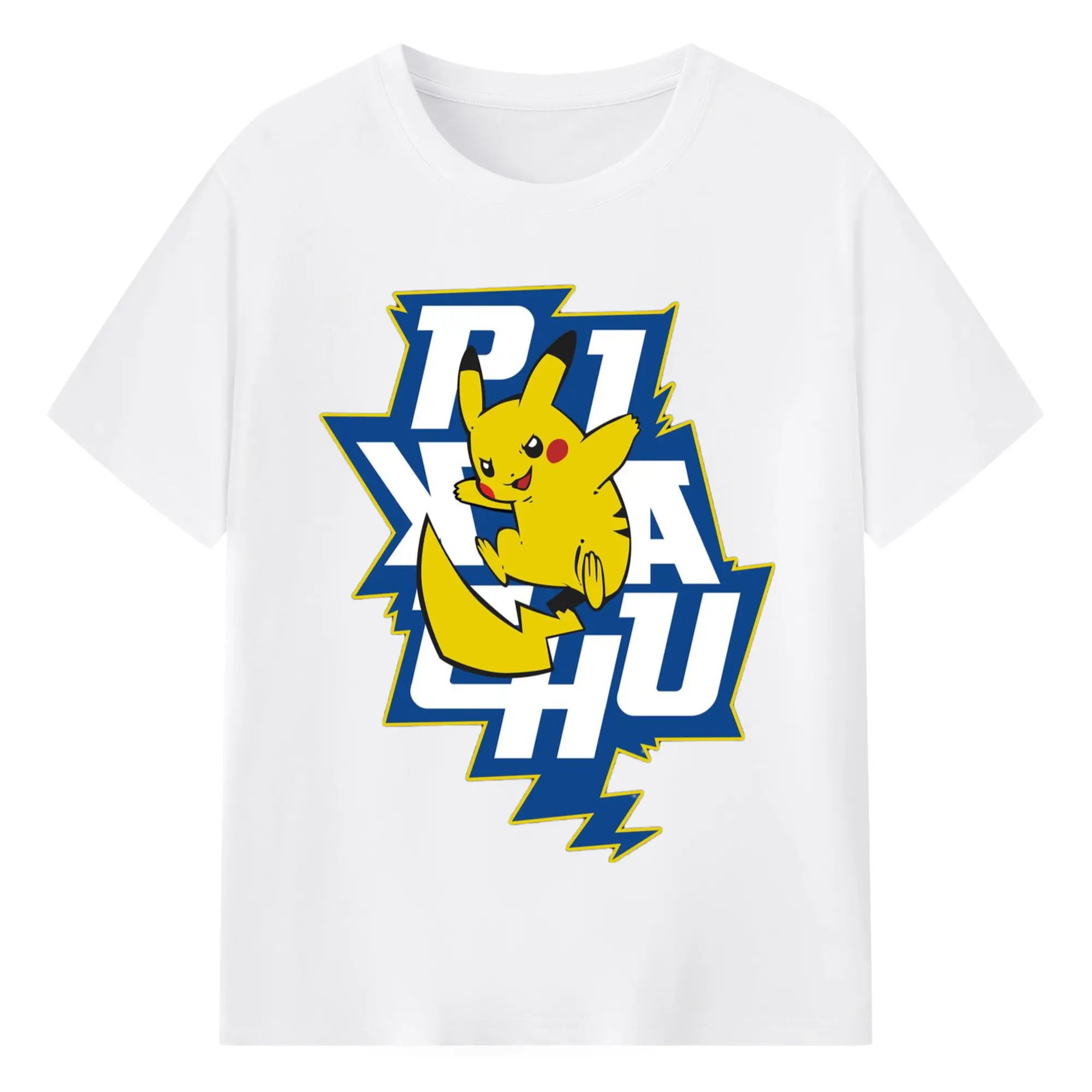 Mens pikachu icon shirt - 180g Cotton T-Shirt With Front Heat Transfer Print – Soft, Lightweight, Fitted Design – Comfortable Casual Wear For Sports & Everyday Use