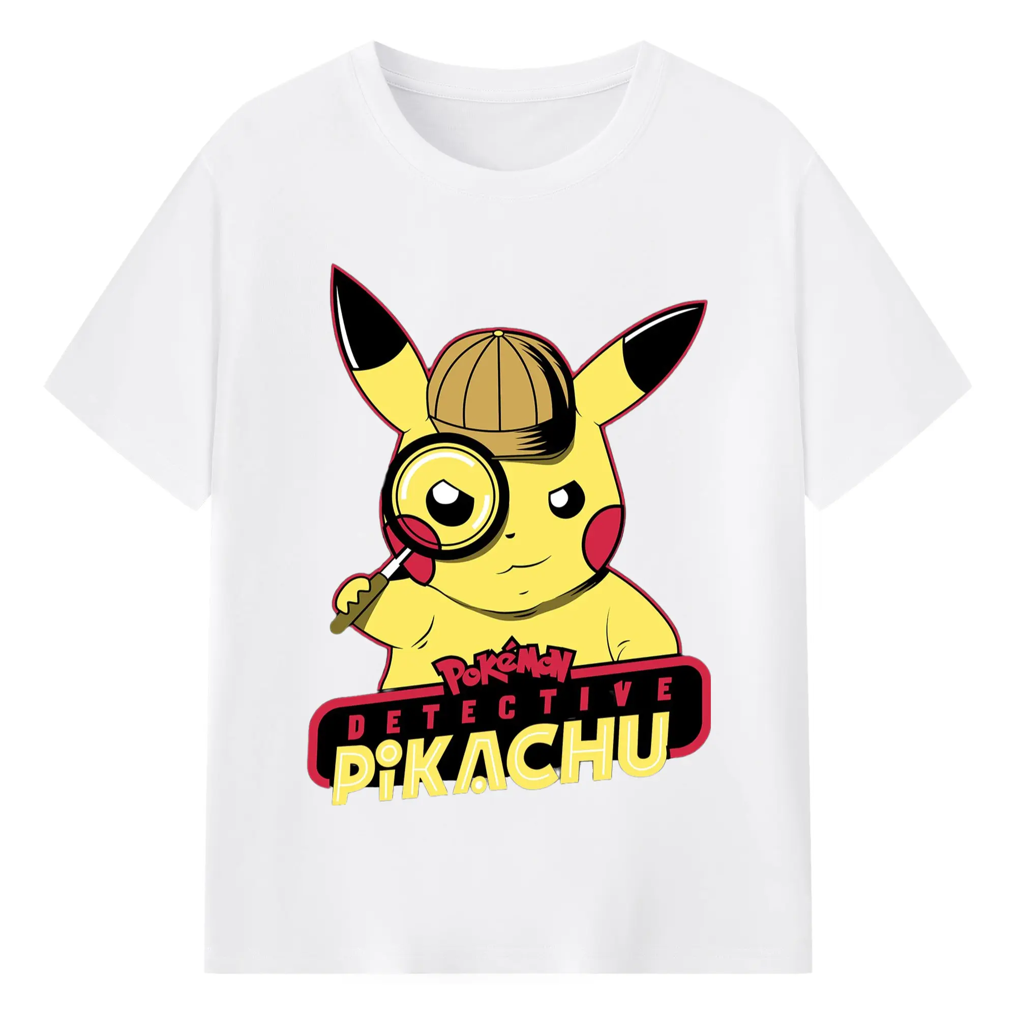 Pokemon Pikachu tee - 180g Cotton T-Shirt With Front Heat Transfer Print – Soft, Lightweight, Fitted Design – Comfortable Casual Wear For Sports & Everyday Use