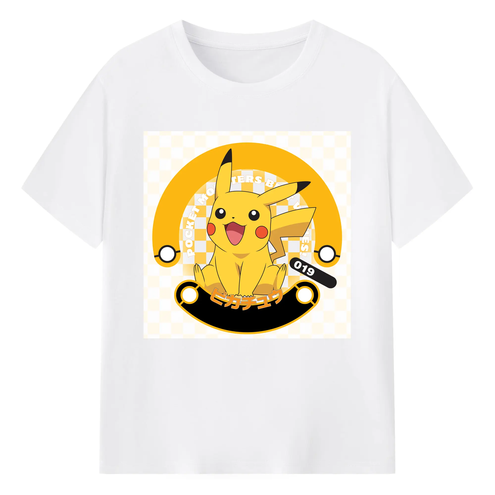 Womens pikachu shirt - 180g Cotton T-Shirt With Front Heat Transfer Print – Soft, Lightweight, Fitted Design – Comfortable Casual Wear For Sports & Everyday Use