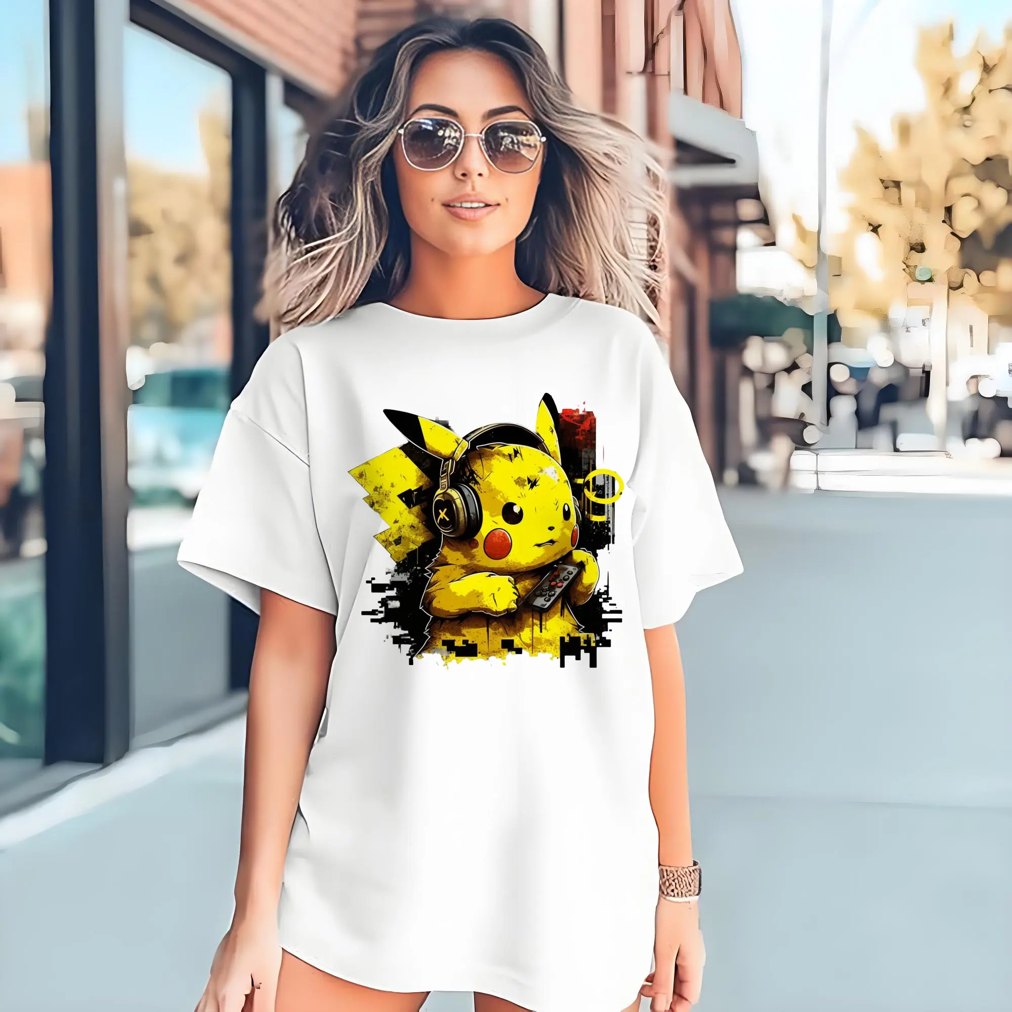 womens pikachu fraphic tee