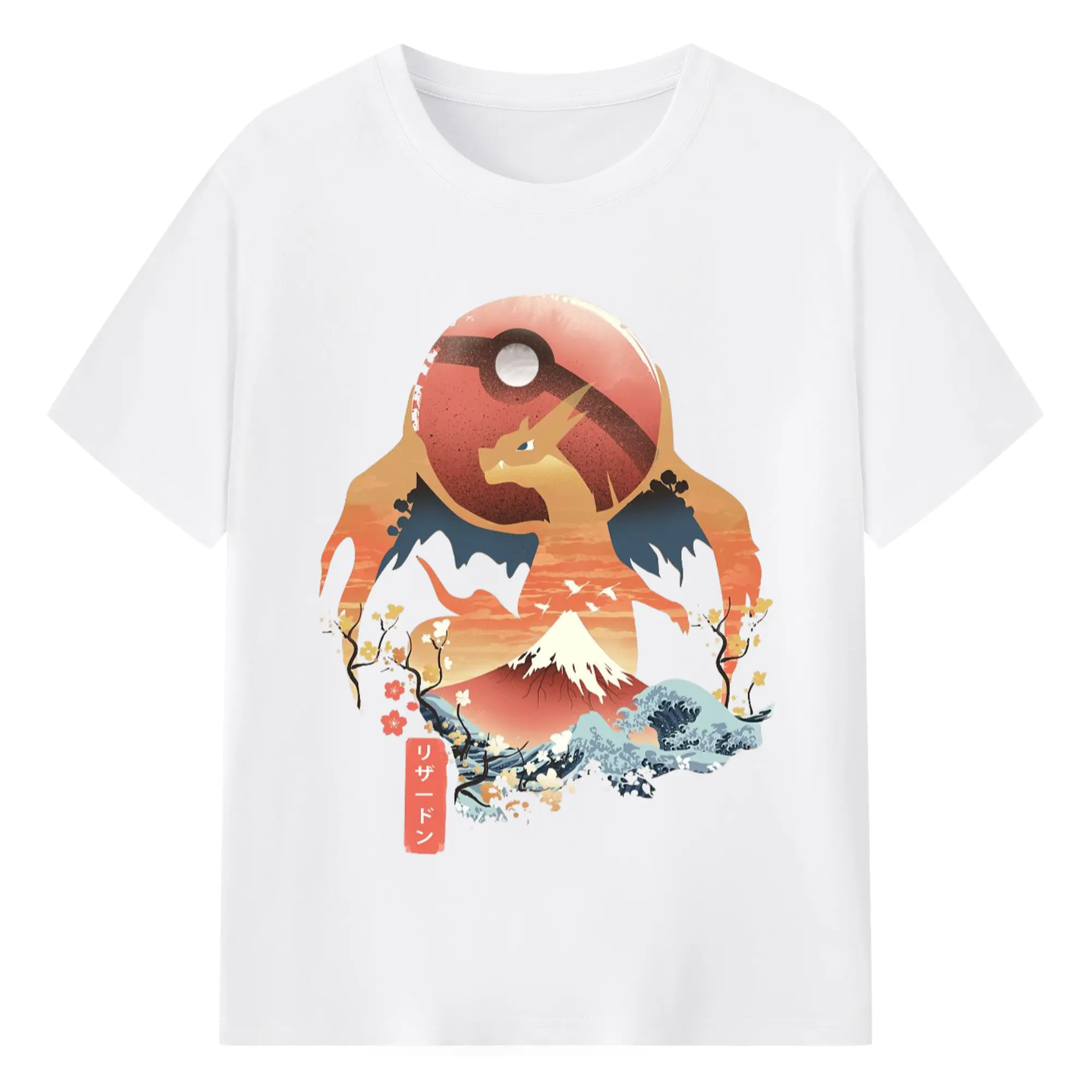 Mega y charizard t shirt - 180g Cotton T-Shirt With Front Heat Transfer Print – Soft, Lightweight, Fitted Design – Comfortable Casual Wear For Sports & Everyday Use