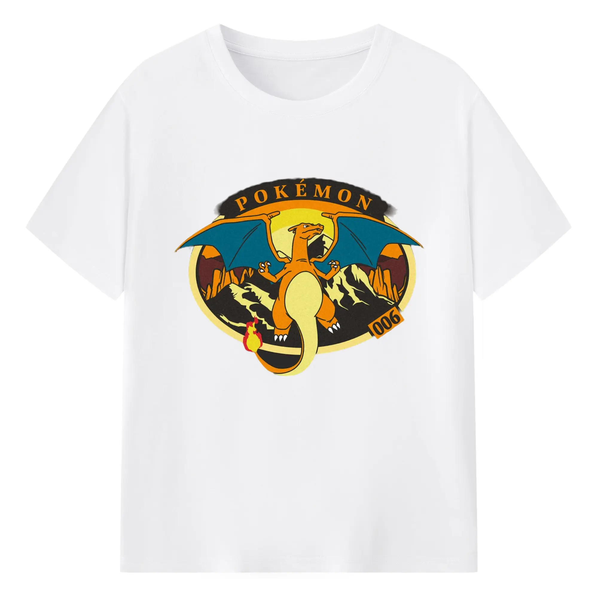 Mens pokemon charizard t shirt - 180g Cotton T-Shirt With Front Heat Transfer Print – Soft, Lightweight, Fitted Design – Comfortable Casual Wear For Sports & Everyday Use