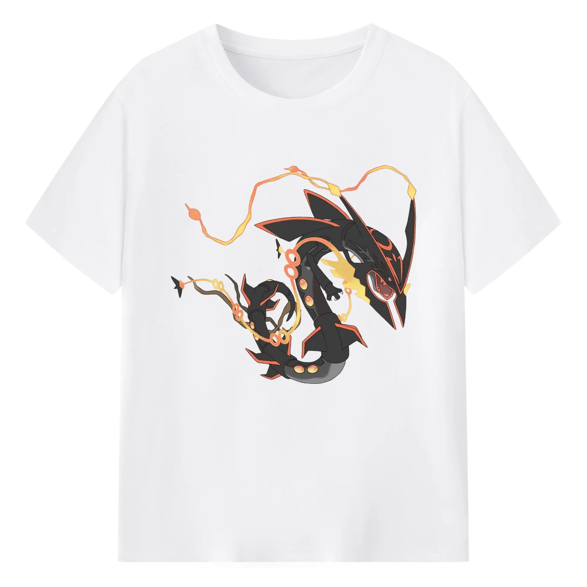 Mega rayquaza t shirt​ - 180g Cotton T-Shirt With Front Heat Transfer Print – Soft, Lightweight, Fitted Design – Comfortable Casual Wear For Sports & Everyday Use