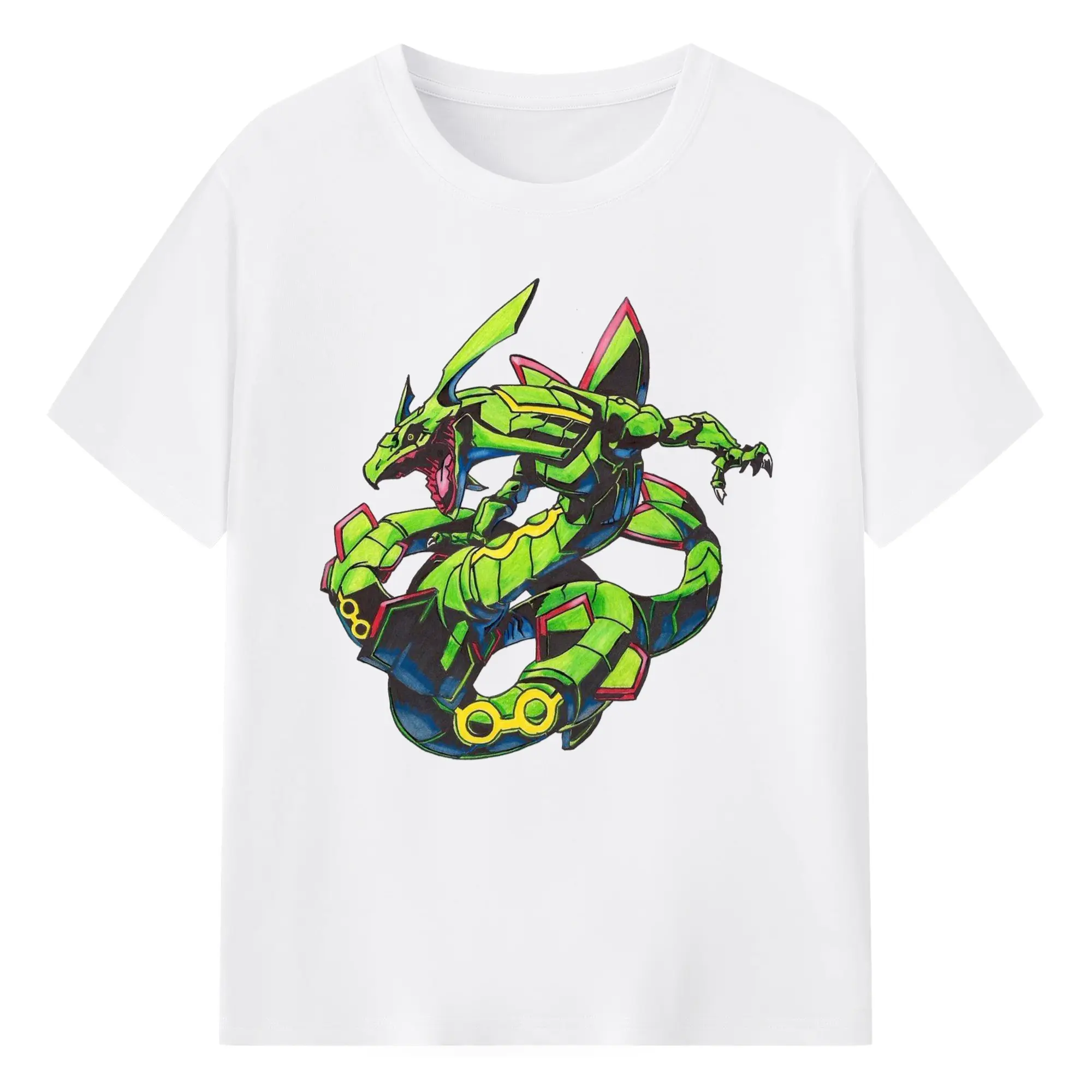 Pokemon rayquaza shirt - 180g Cotton T-Shirt With Front Heat Transfer Print – Soft, Lightweight, Fitted Design – Comfortable Casual Wear For Sports & Everyday Use