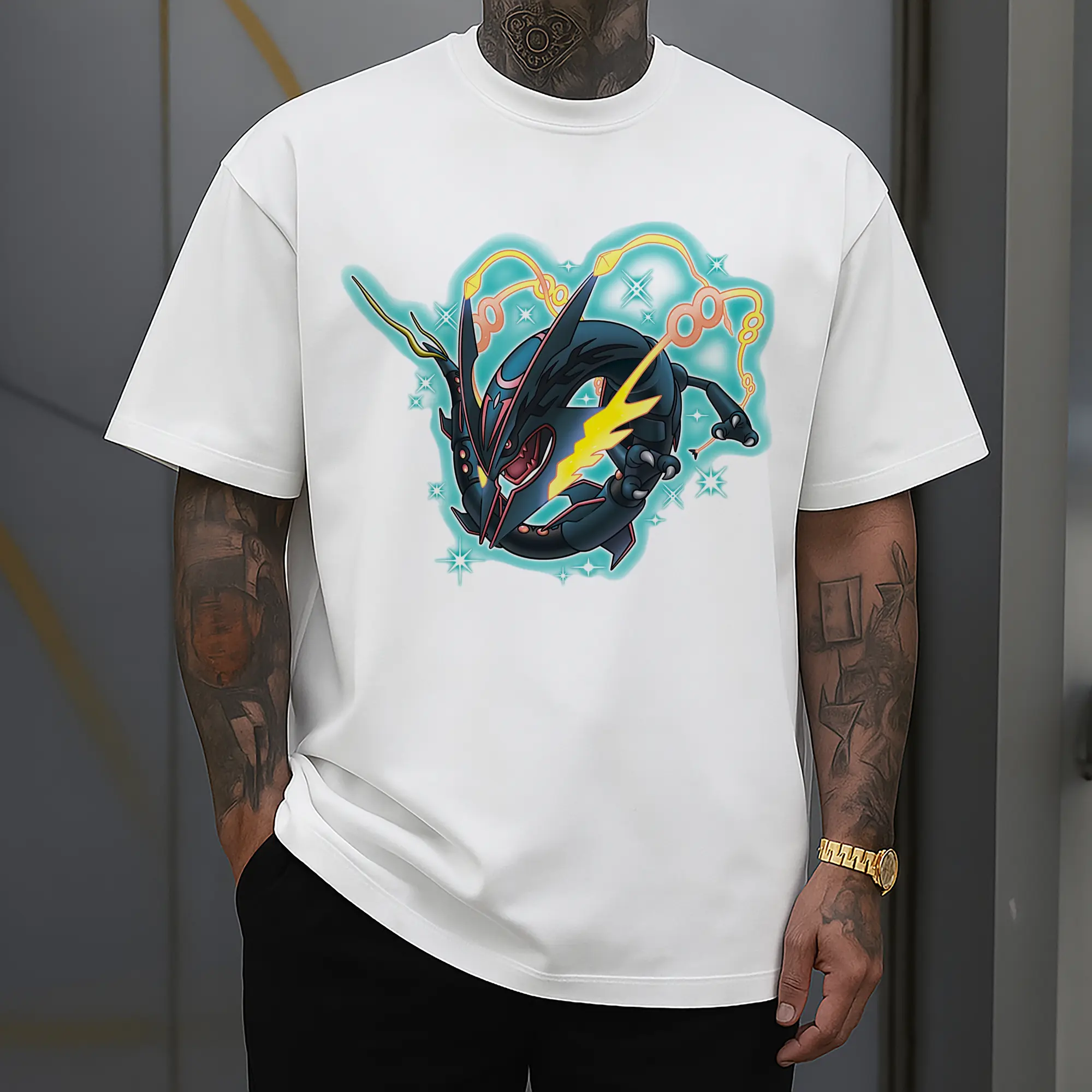 mega rayquaza graphic t shirt​