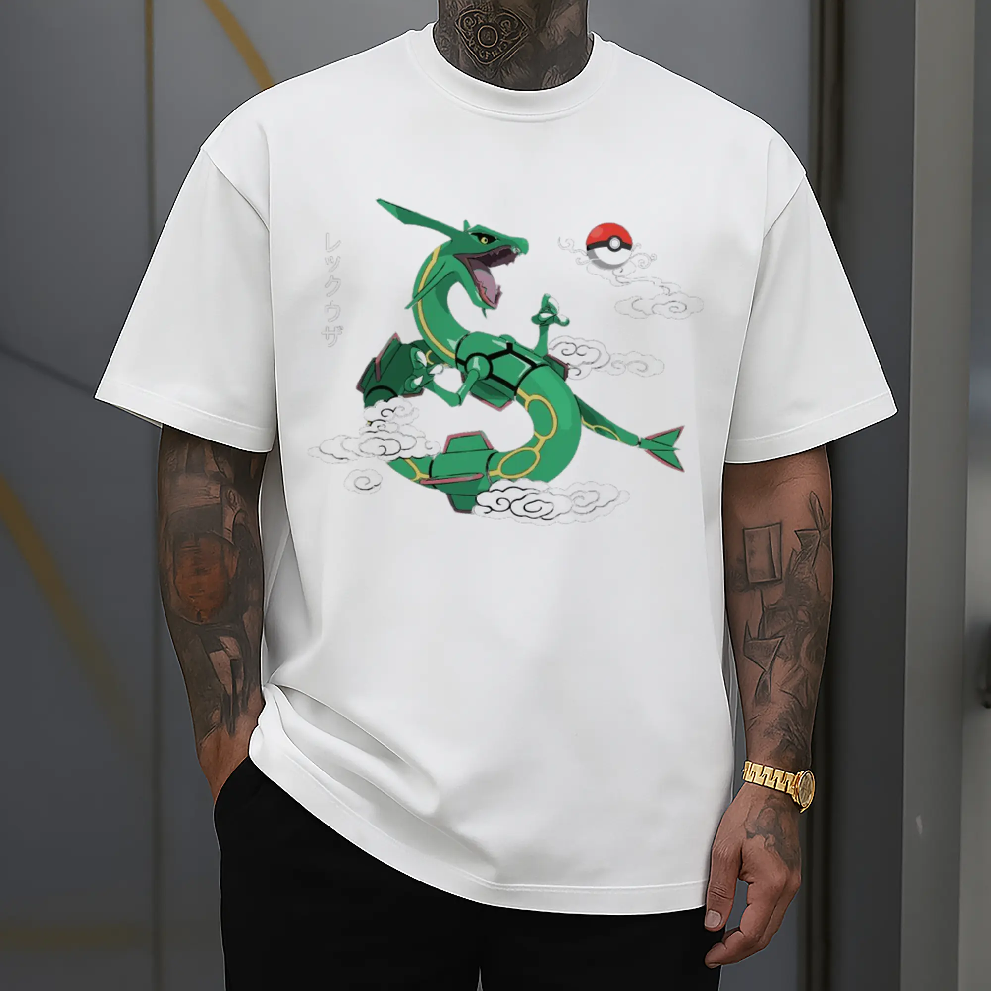 retro rayquaza graphic t shirt