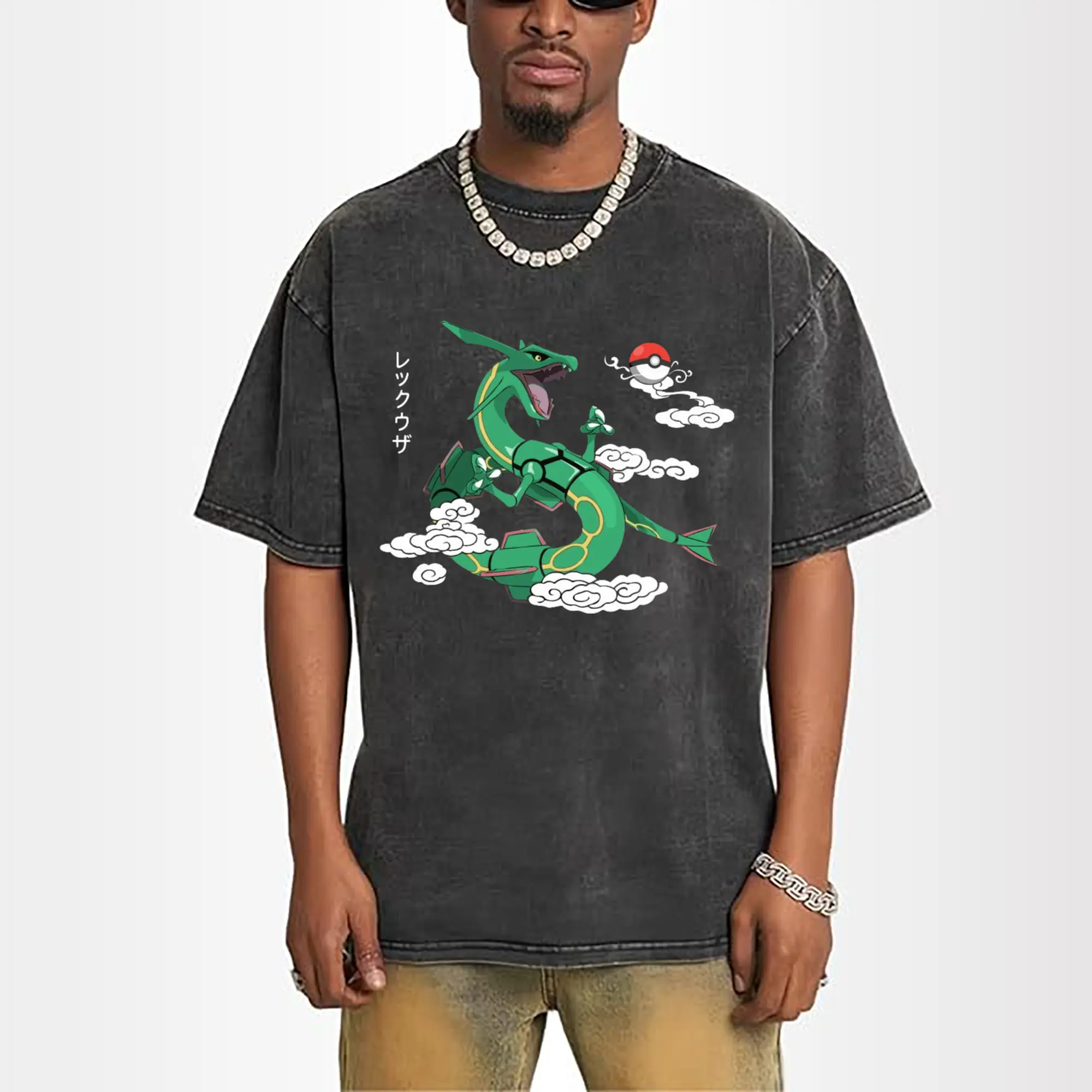 retro rayquaza graphic t shirt