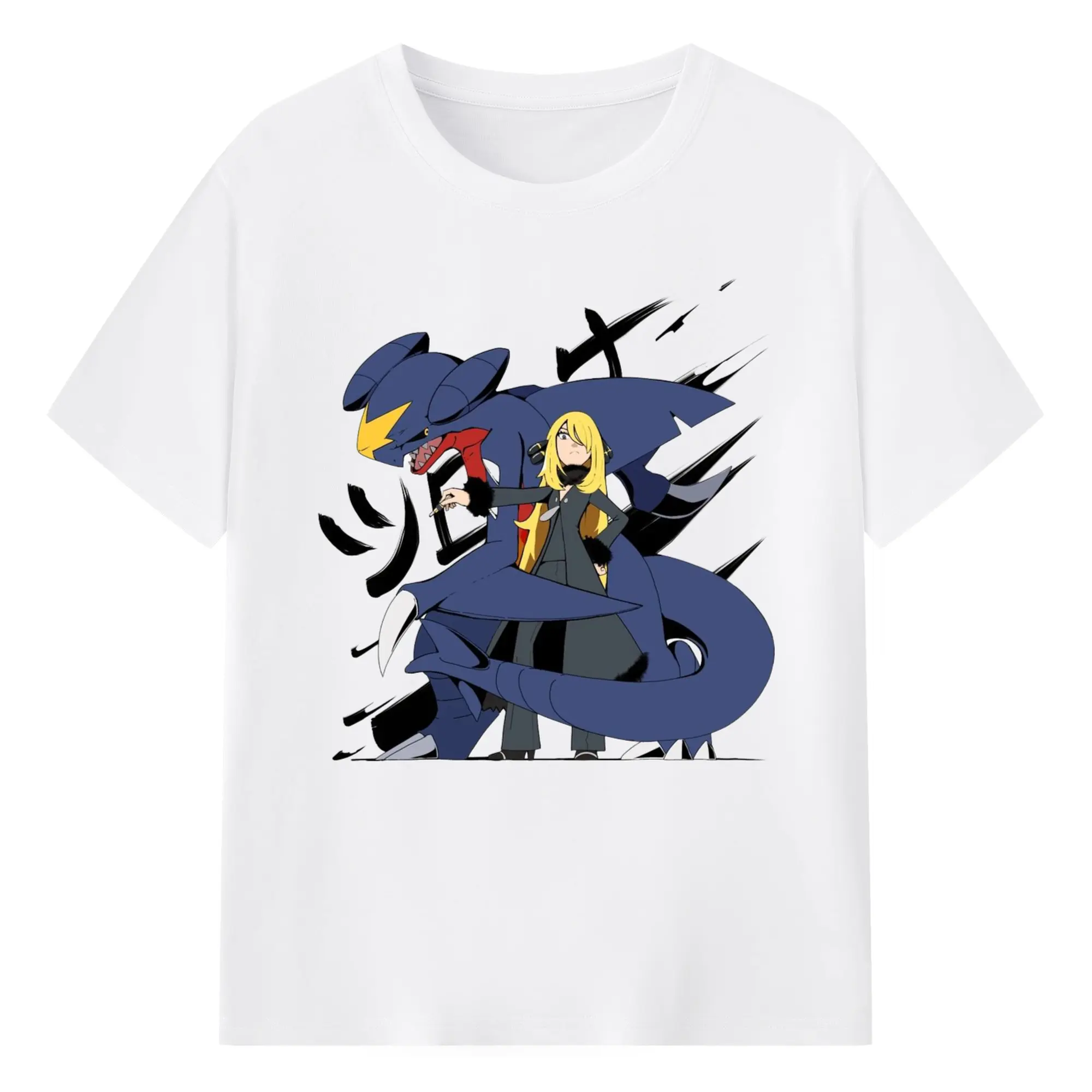Garchomp retro t shirt - 180g Cotton T-Shirt With Front Heat Transfer Print – Soft, Lightweight, Fitted Design – Comfortable Casual Wear For Sports & Everyday Use