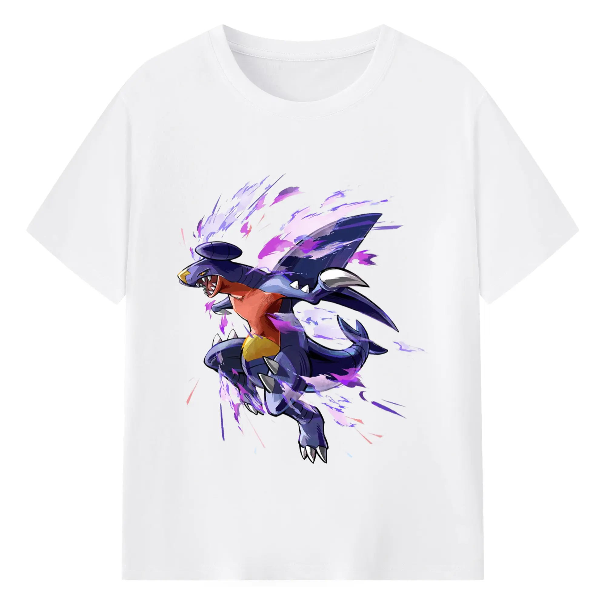 Men's Garchomp art graphic t shirt​ - 180g Cotton T-Shirt With Front Heat Transfer Print – Soft, Lightweight, Fitted Design – Comfortable Casual Wear For Sports & Everyday Use