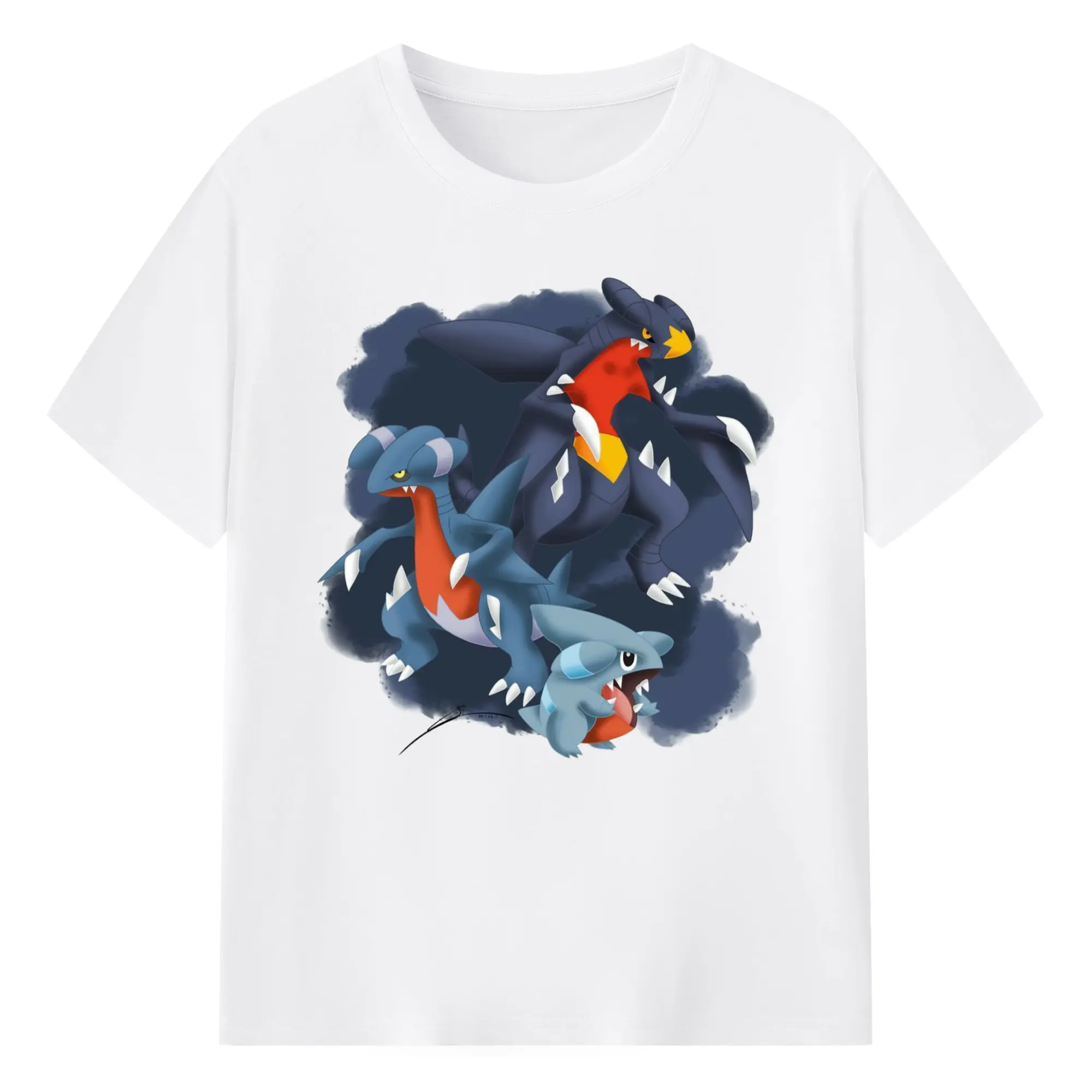 Men's Garchomp graphic t shirt​ - 180g Cotton T-Shirt With Front Heat Transfer Print – Soft, Lightweight, Fitted Design – Comfortable Casual Wear For Sports & Everyday Use