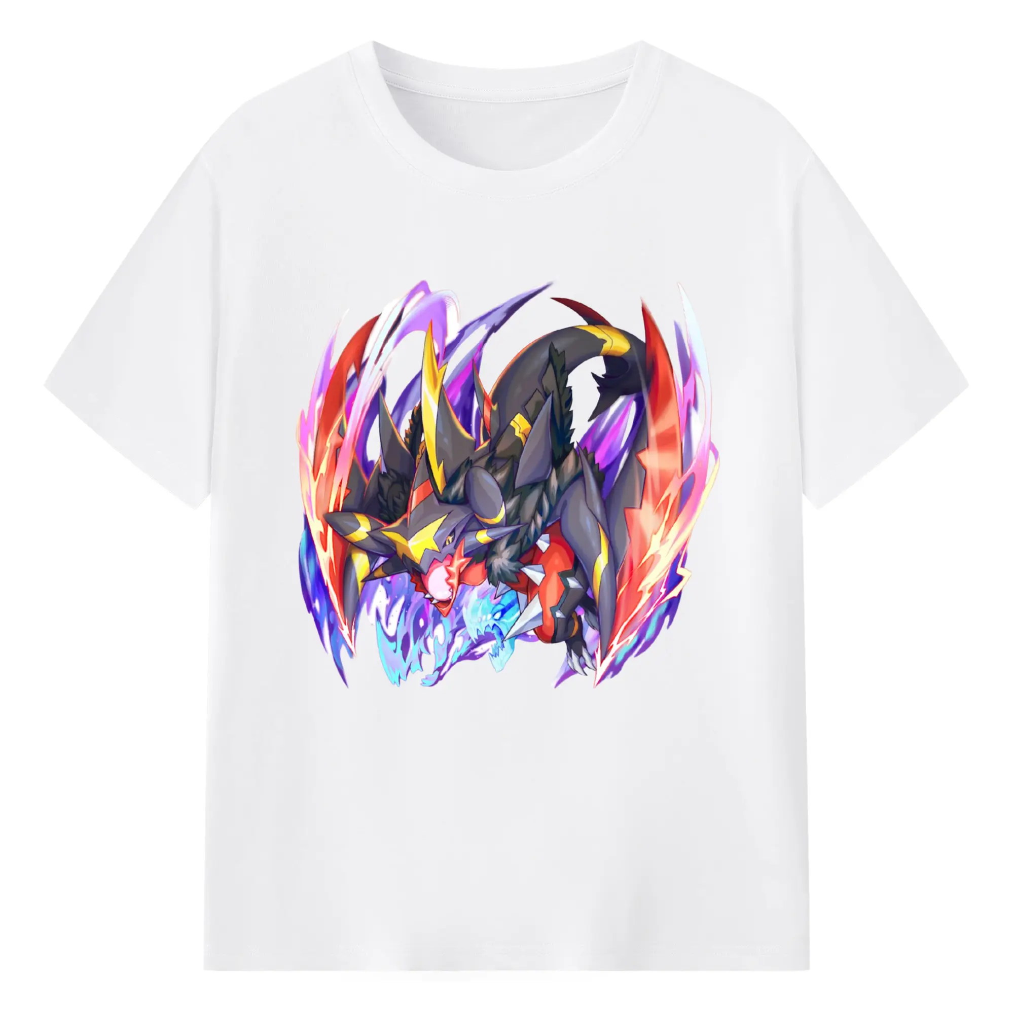 Pokemon Garchomp t shirt - 180g Cotton T-Shirt With Front Heat Transfer Print – Soft, Lightweight, Fitted Design – Comfortable Casual Wear For Sports & Everyday Use