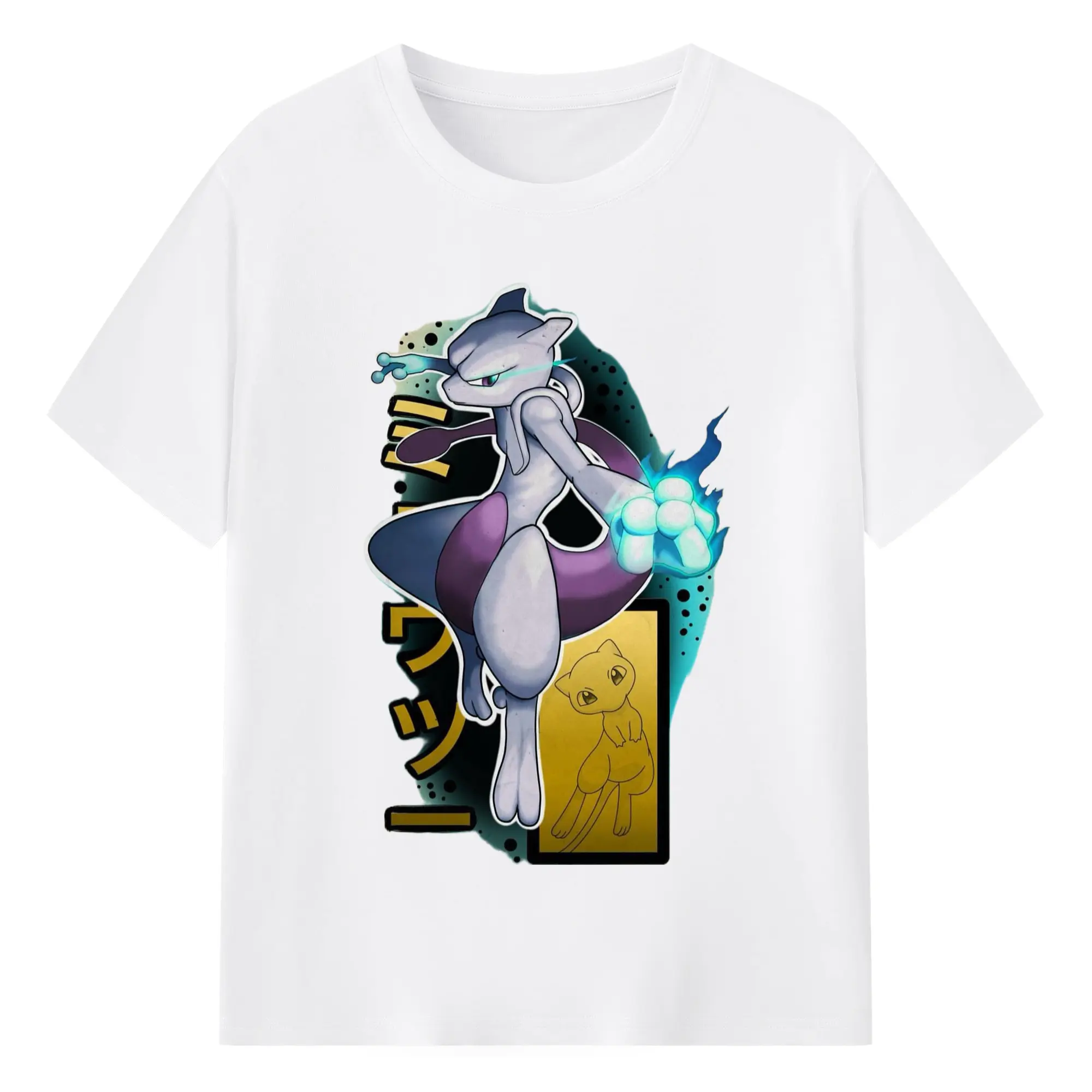 Mewtwo classic t shirt - 180g Cotton T-Shirt With Front Heat Transfer Print – Soft, Lightweight, Fitted Design – Comfortable Casual Wear For Sports & Everyday Use