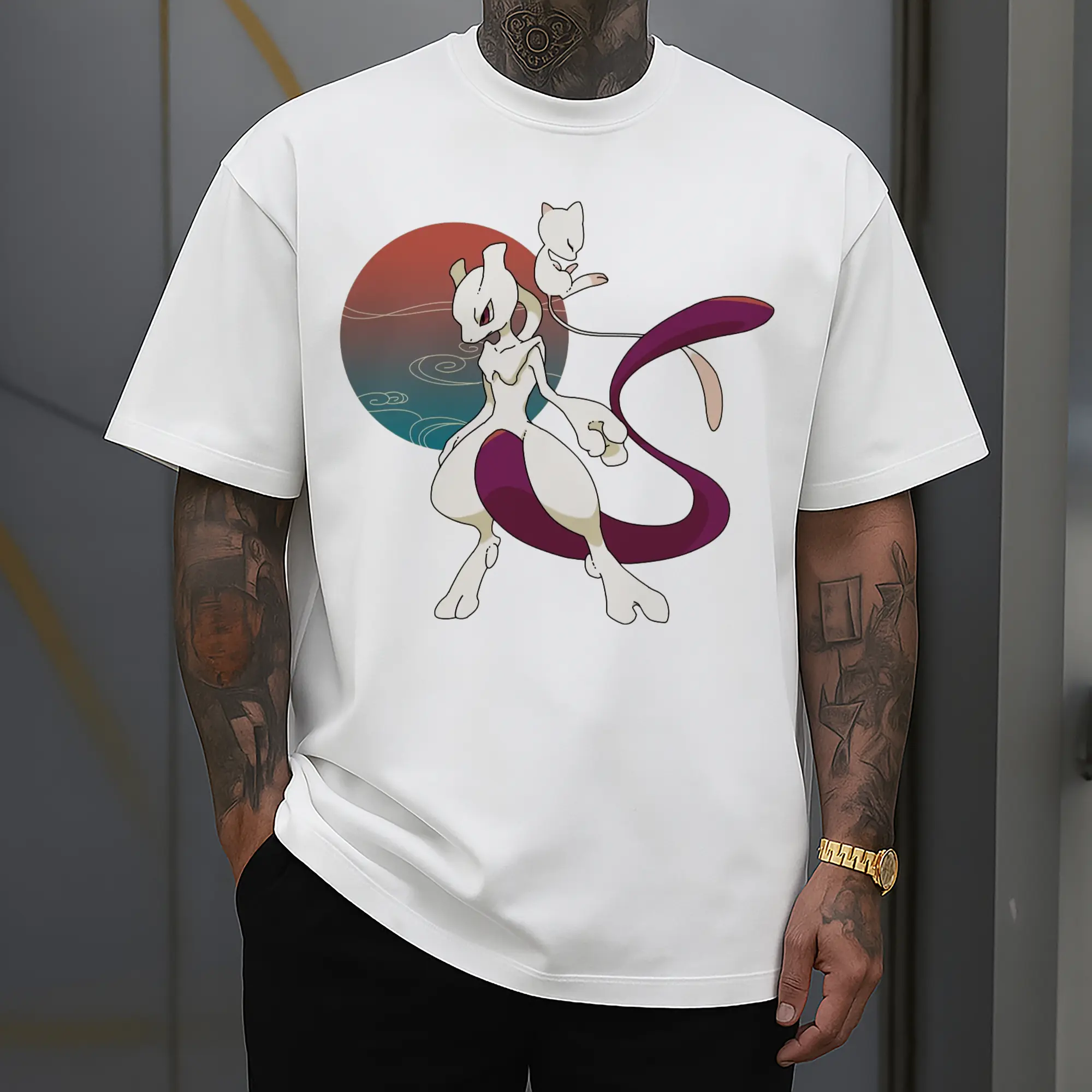 Mewtwo and mew graphic t shirt​