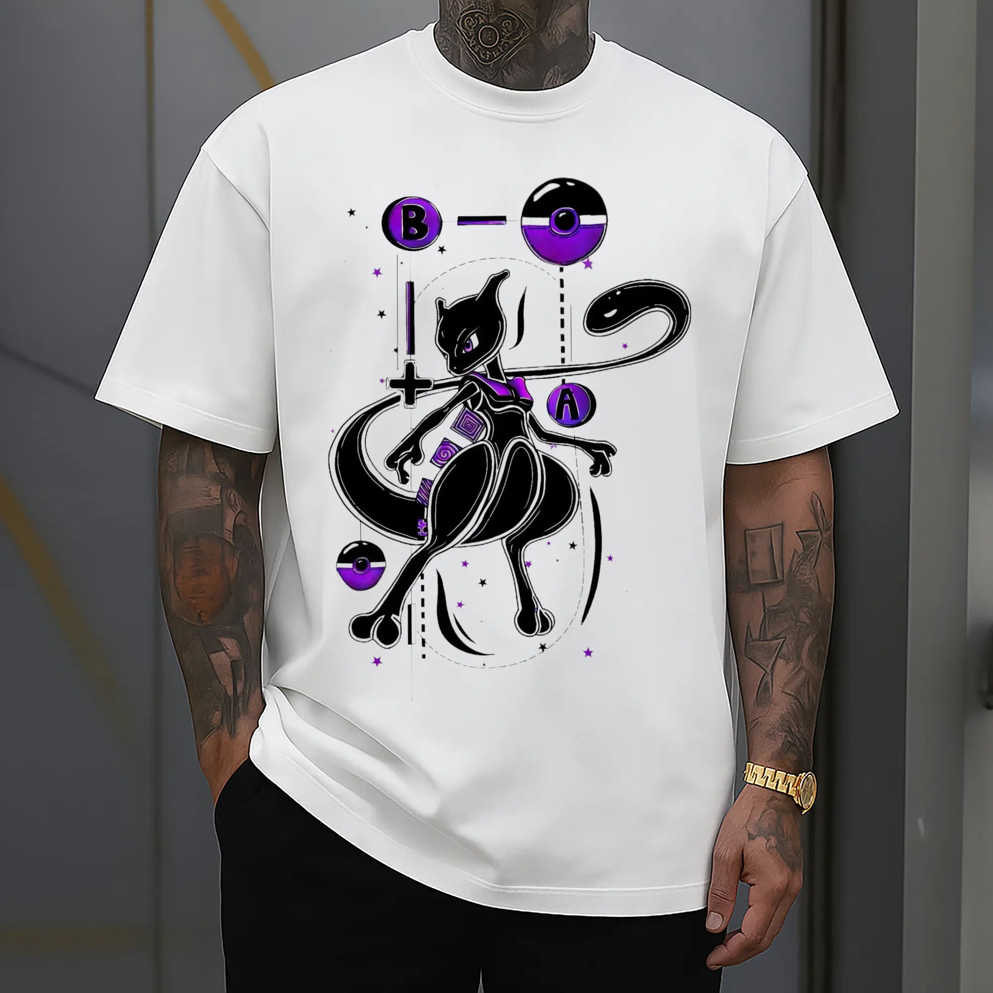 mewtwo art graphic t shirt