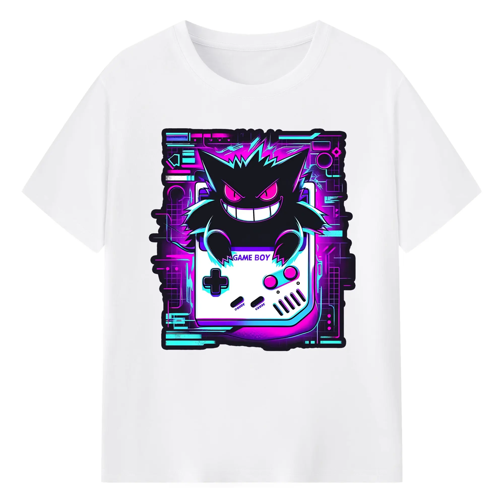 Pokemon gengar art shirt - 180g Cotton T-Shirt With Front Heat Transfer Print – Soft, Lightweight, Fitted Design – Comfortable Casual Wear For Sports & Everyday Use