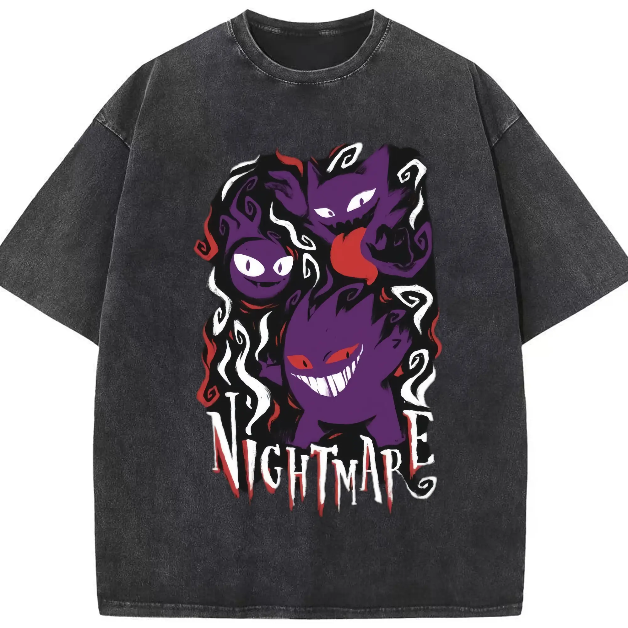 未命名图片_2025.09.06(1) - Washed Vintage Look 230g Cotton Oversized T-Shirt With Front Heat Transfer Print – Soft, Lightweight, Stylish Fit – Comfortable Casual Wear For Sports & Everyday Use